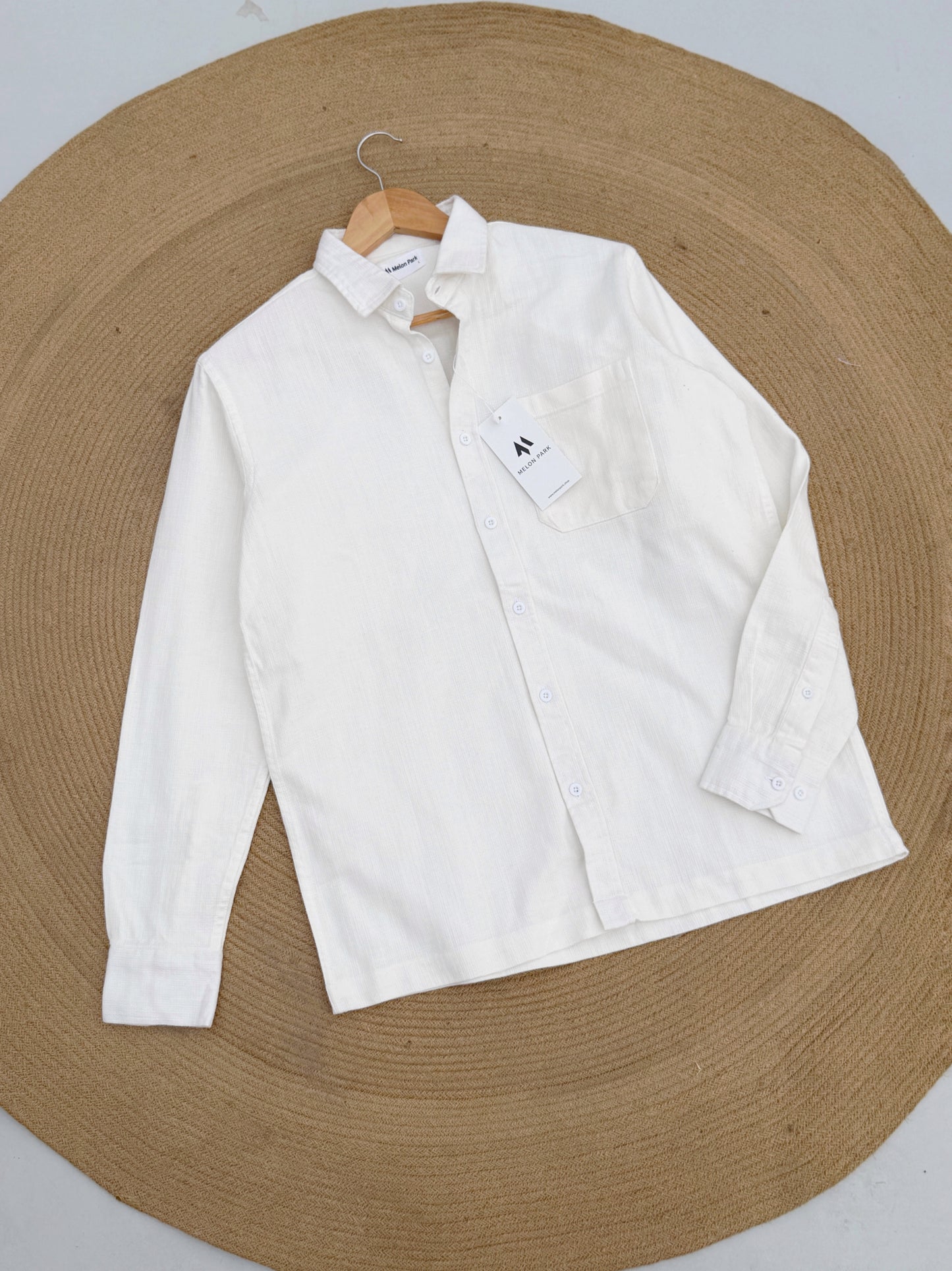 Drop-shoulder boxy shirt - White