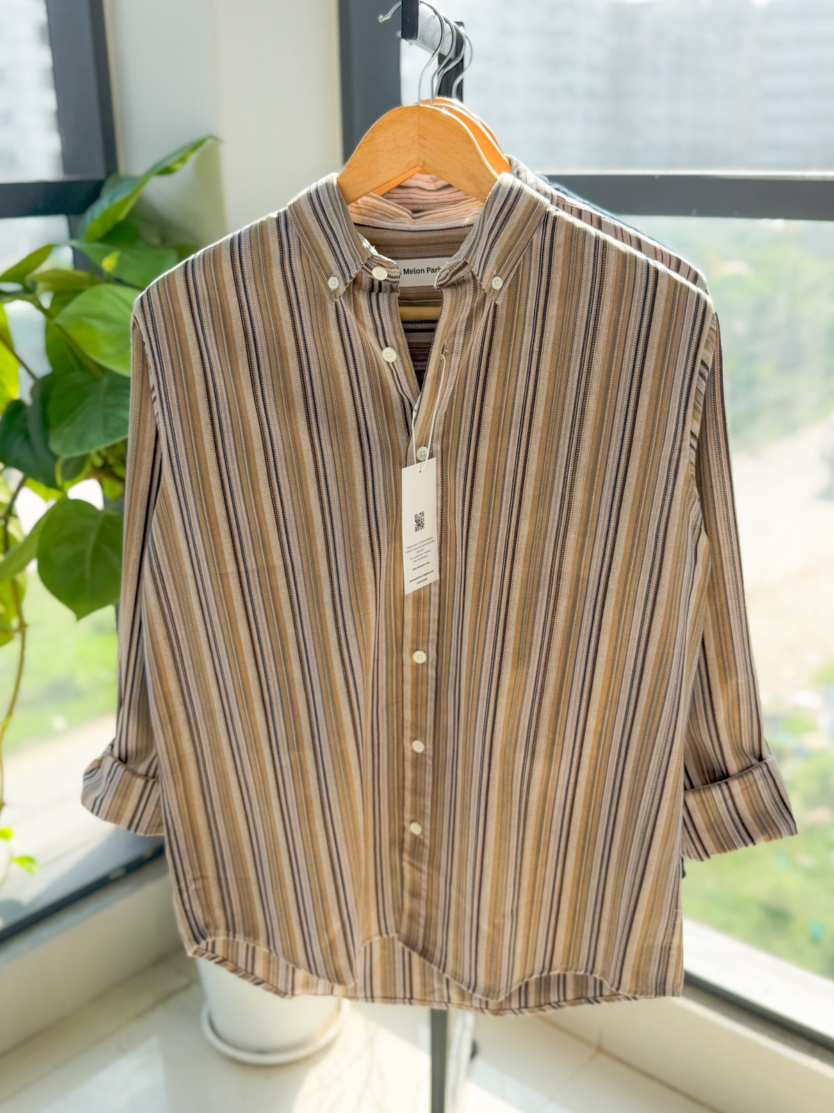 Gentle stripe shirt - Caramel Weave