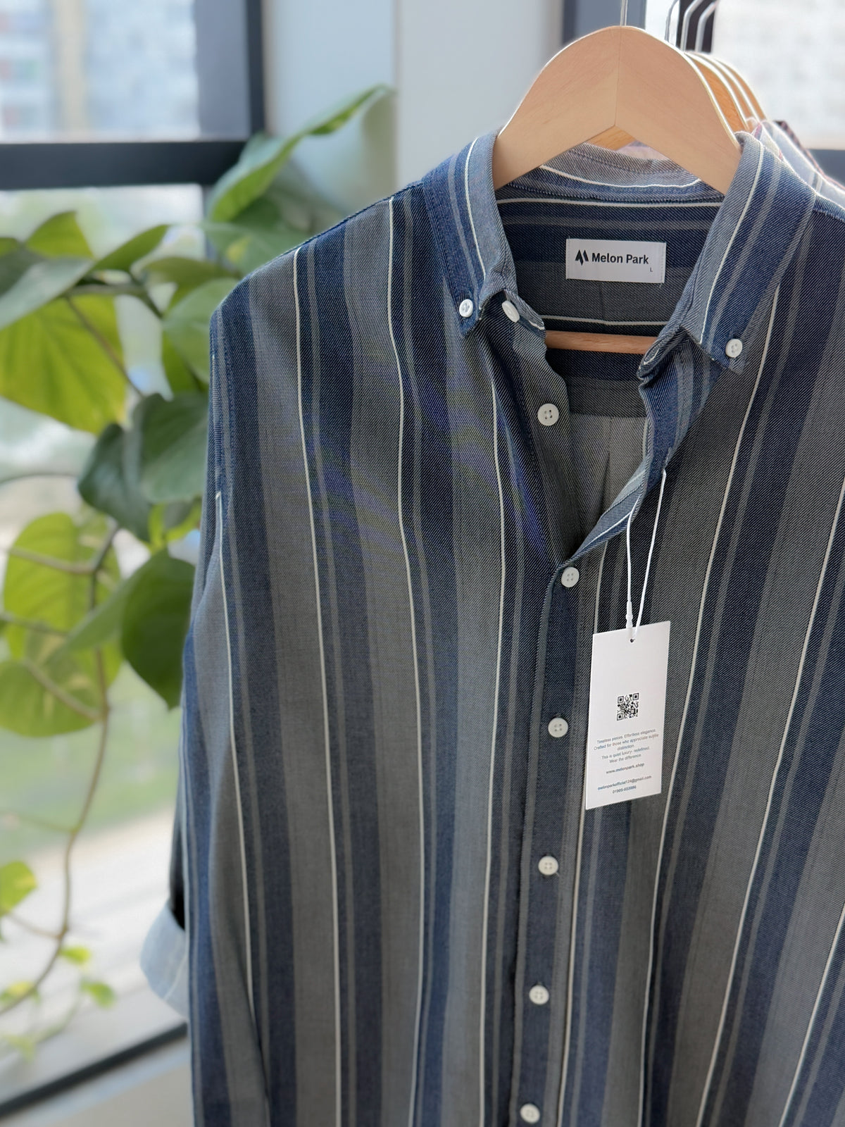 Gentle stripe shirt - Indigo Slate