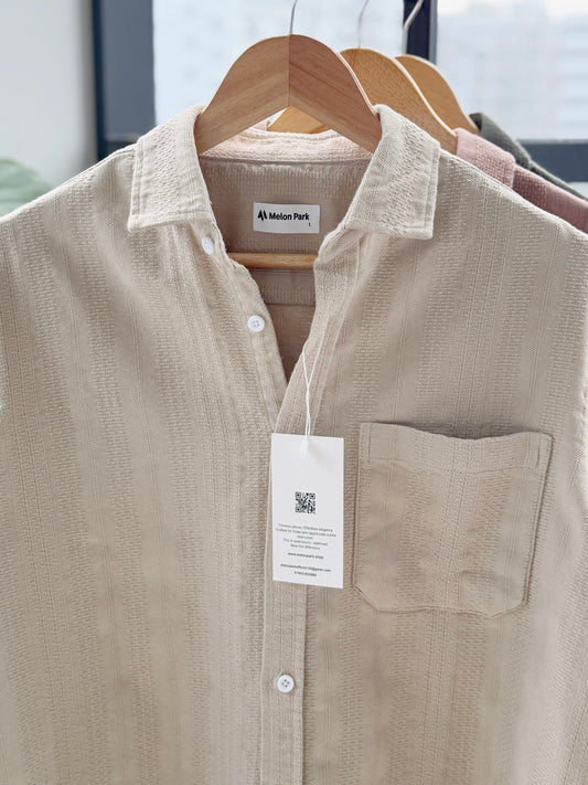 Crafted Dropshoulder Shirt - Resort Off White