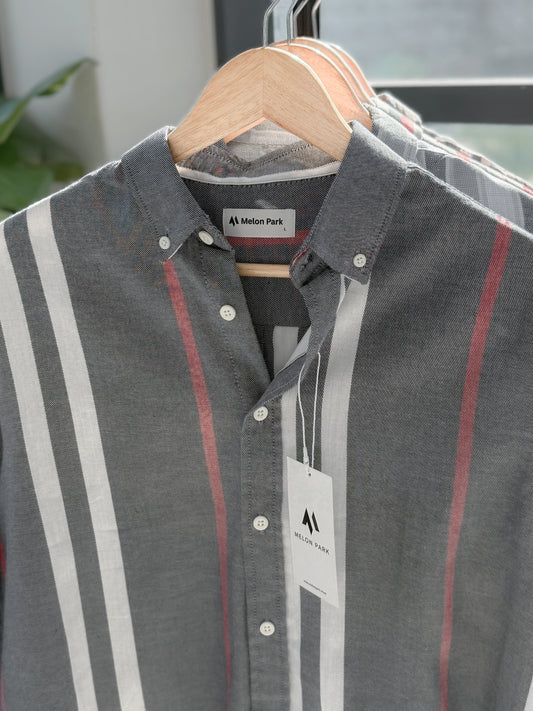 Gentle stripe shirt - Charcoal Crest