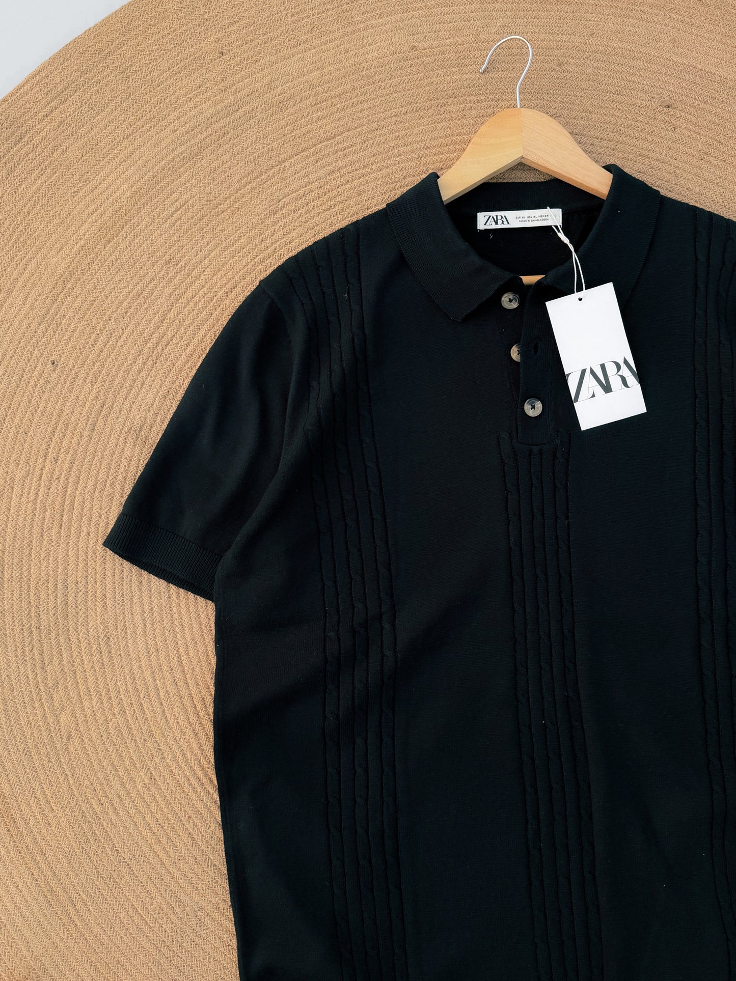 Velour Knit polo - Black