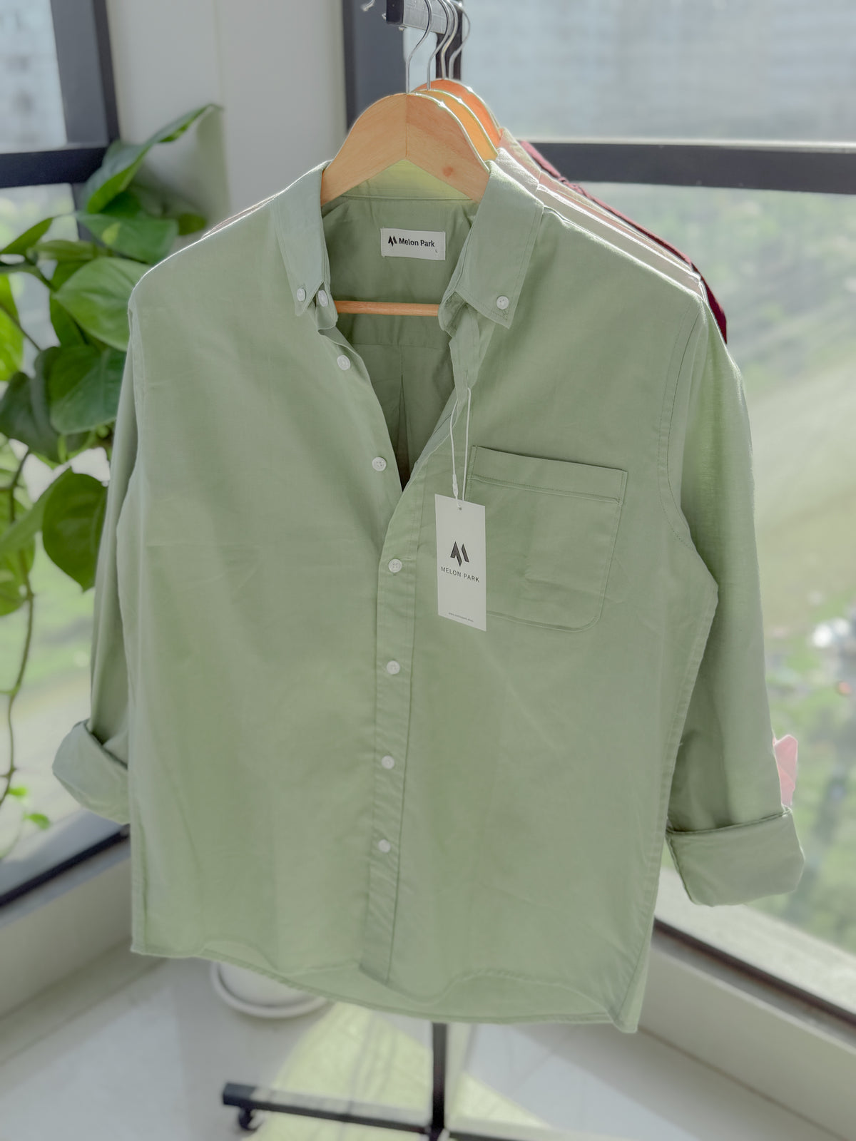 Chambray solid shirt - Mint