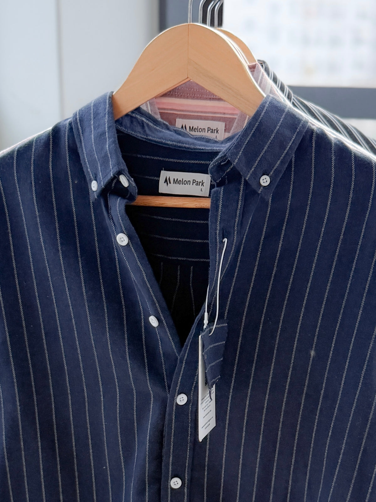Gentle stripe shirt - Faded Navy Blue stripe
