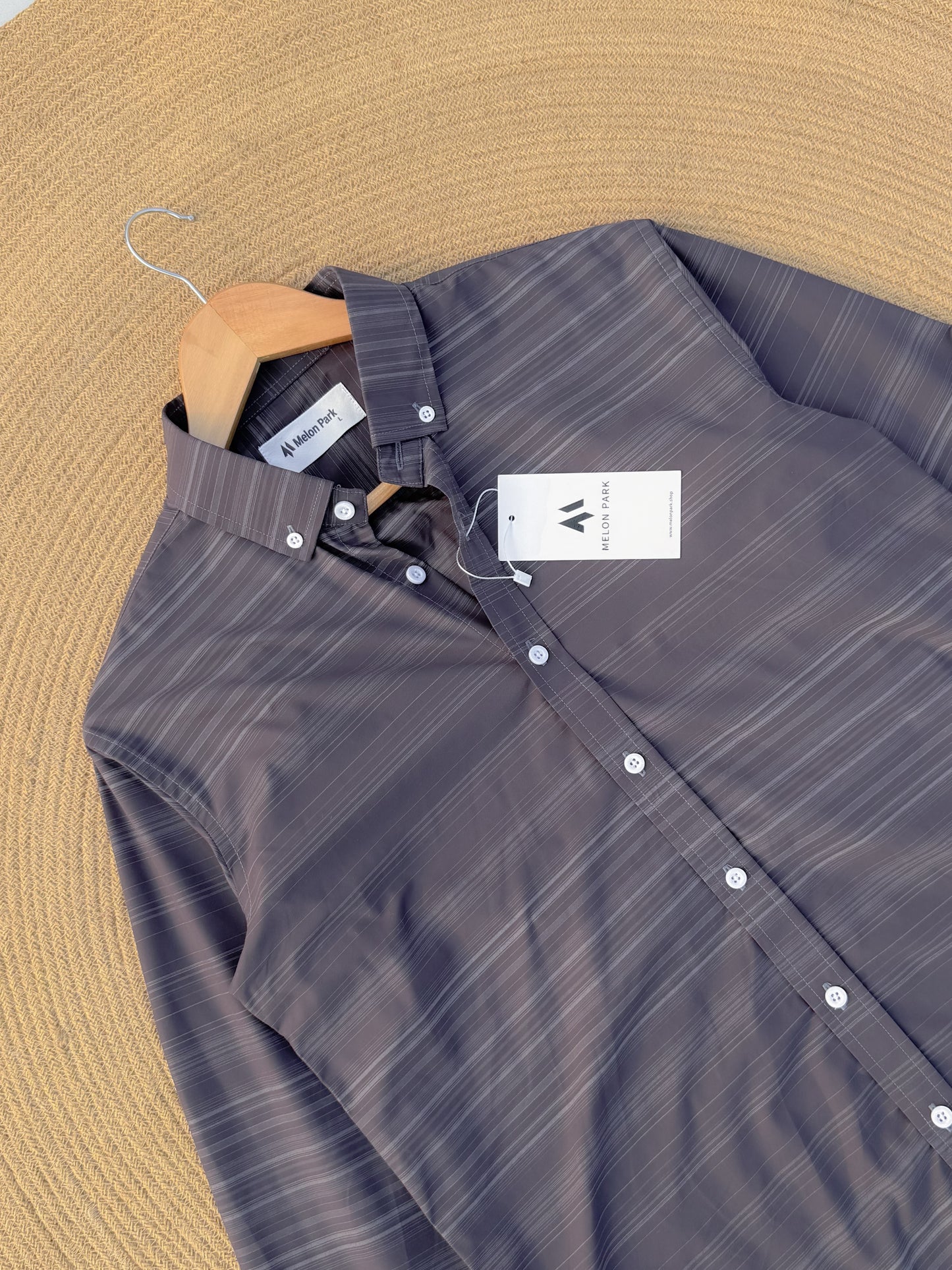 Old Money full sleeve shirt - Charcoal micro stripe