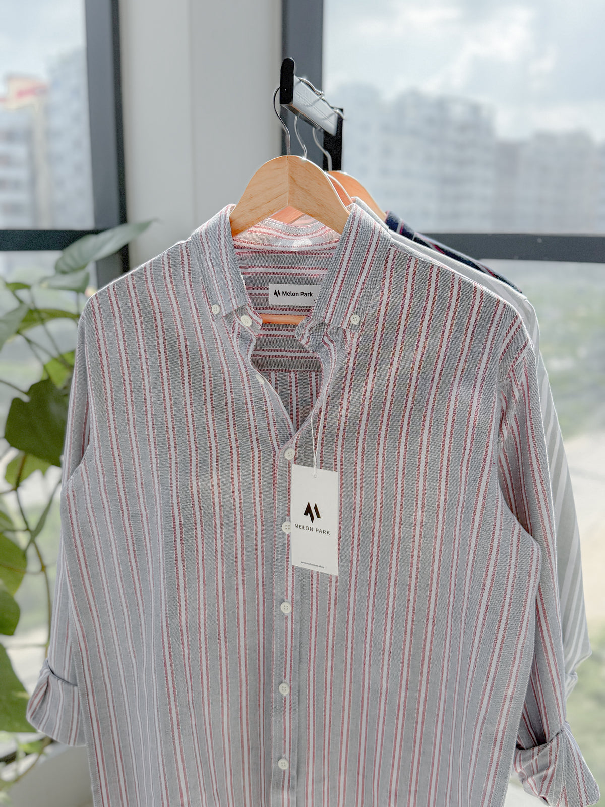 Gentle stripe shirt - Ironwood stripe