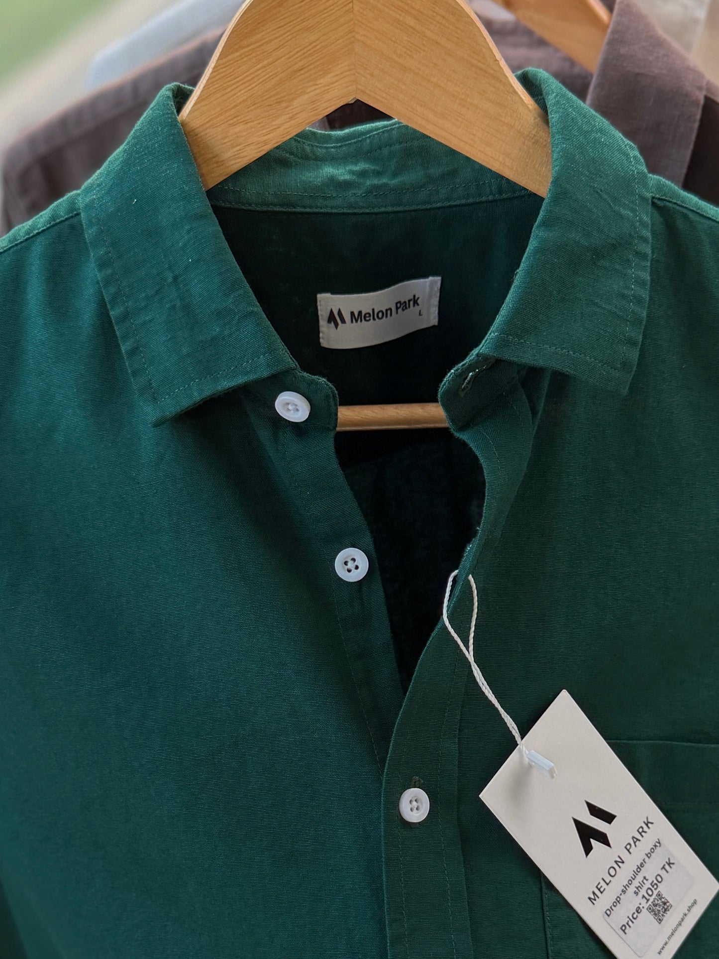 Drop-shoulder boxy shirt - Green