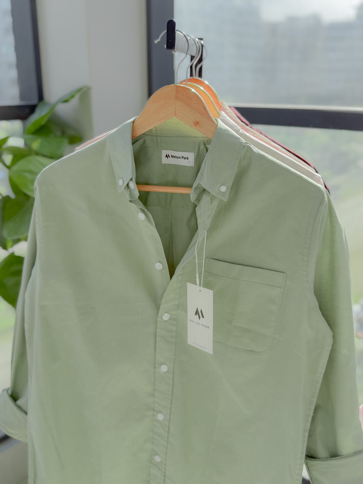 Chambray solid shirt - Mint