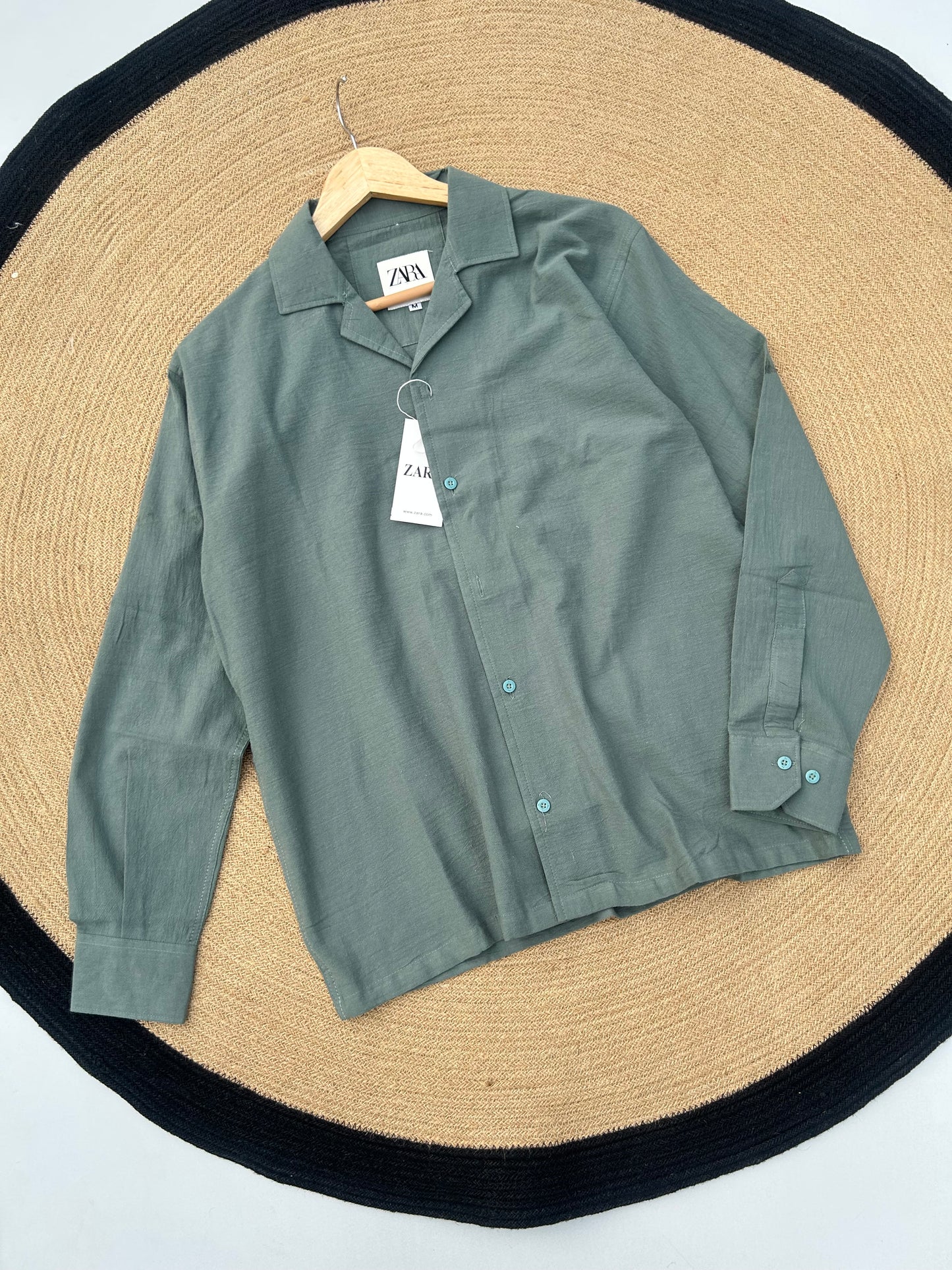 Sage Green Cuban full sleeve - Drop shoulder