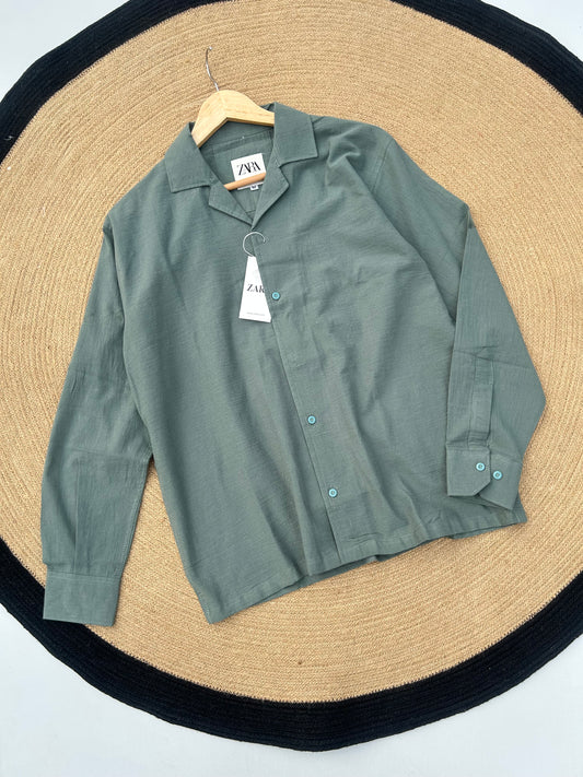 Sage Green Cuban full sleeve - Drop shoulder