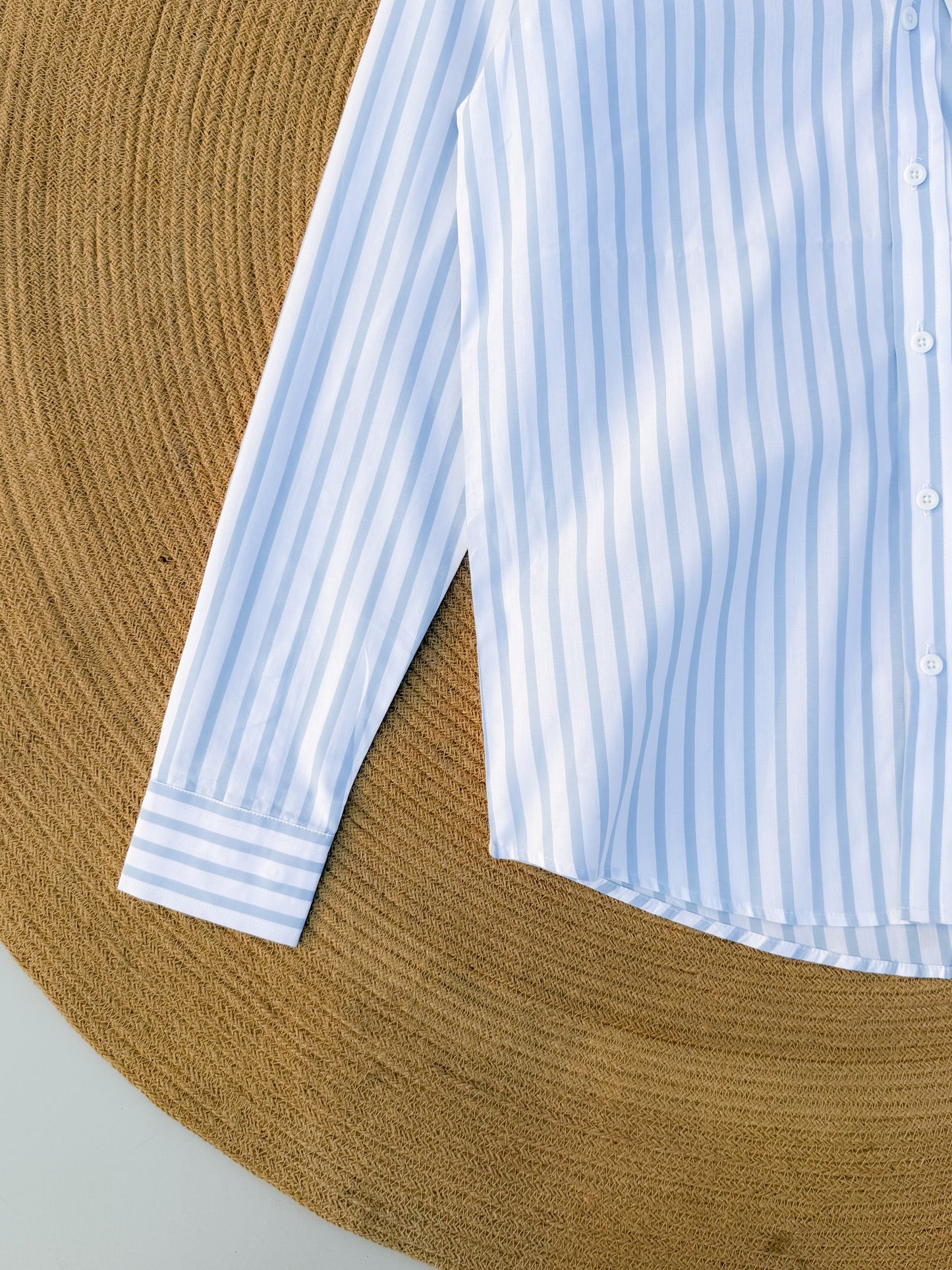 Old Money full sleeve shirt - Powder Blue stripe