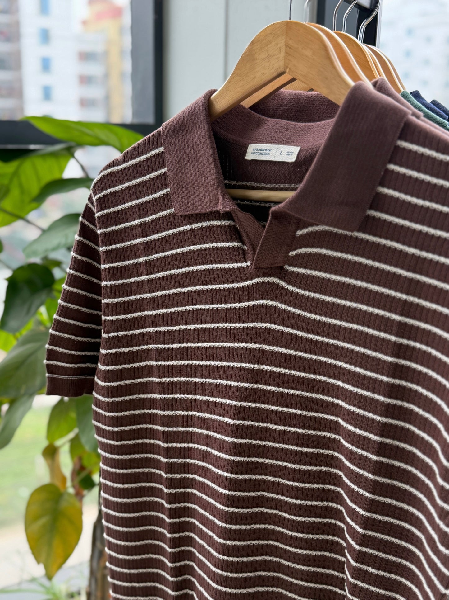 Cabana Knitted Polo - Chocolate