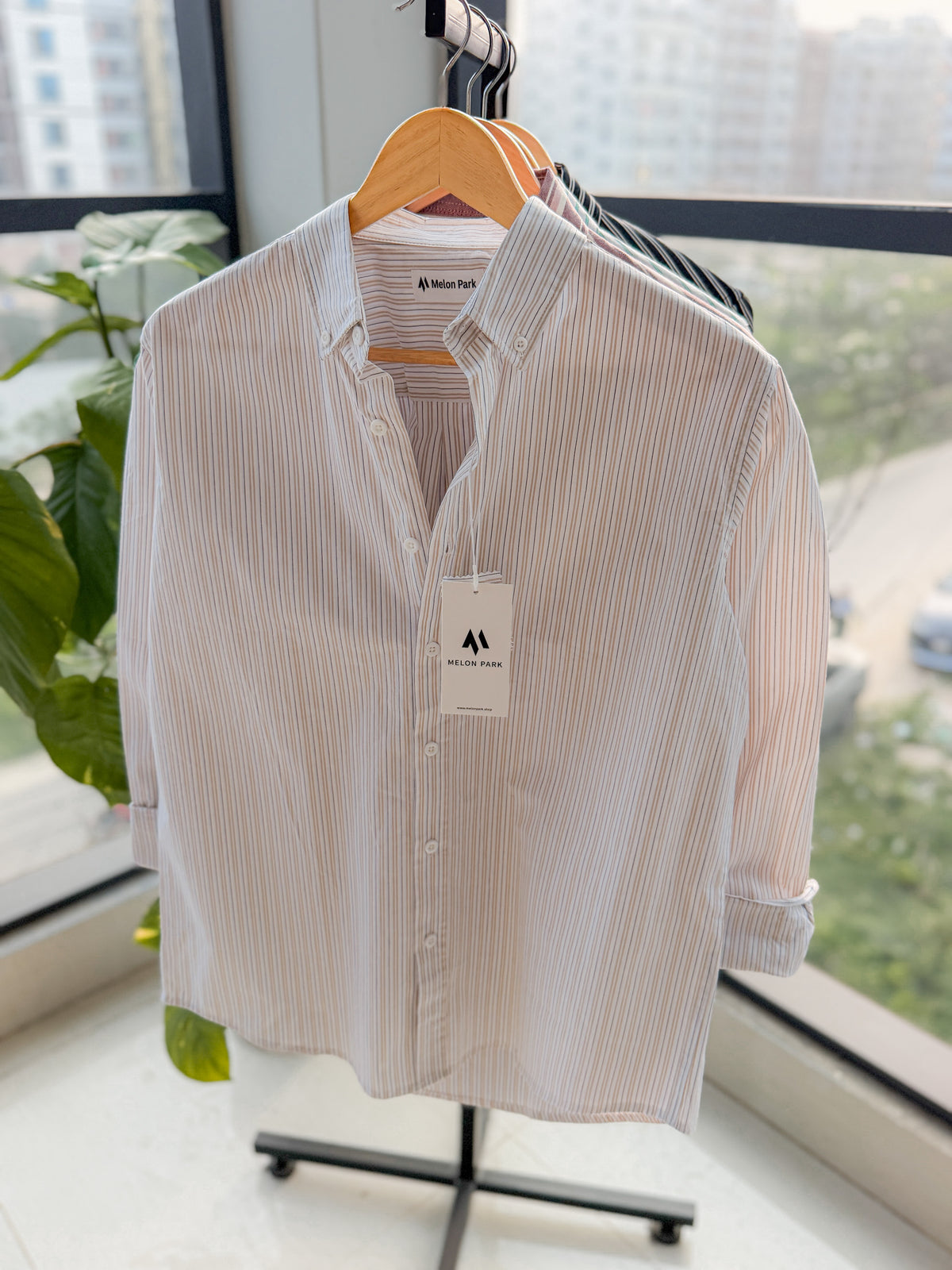 Gentle stripe shirt - Sand Taupe