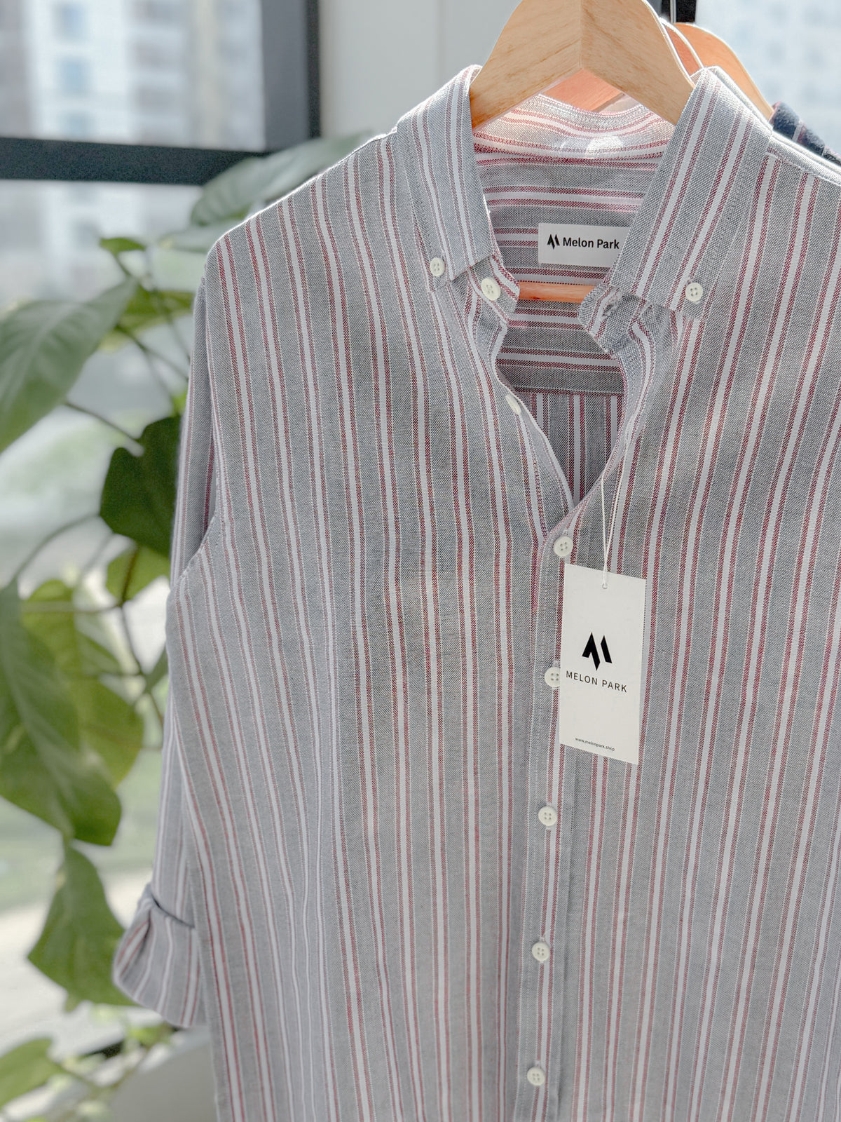 Gentle stripe shirt - Ironwood stripe