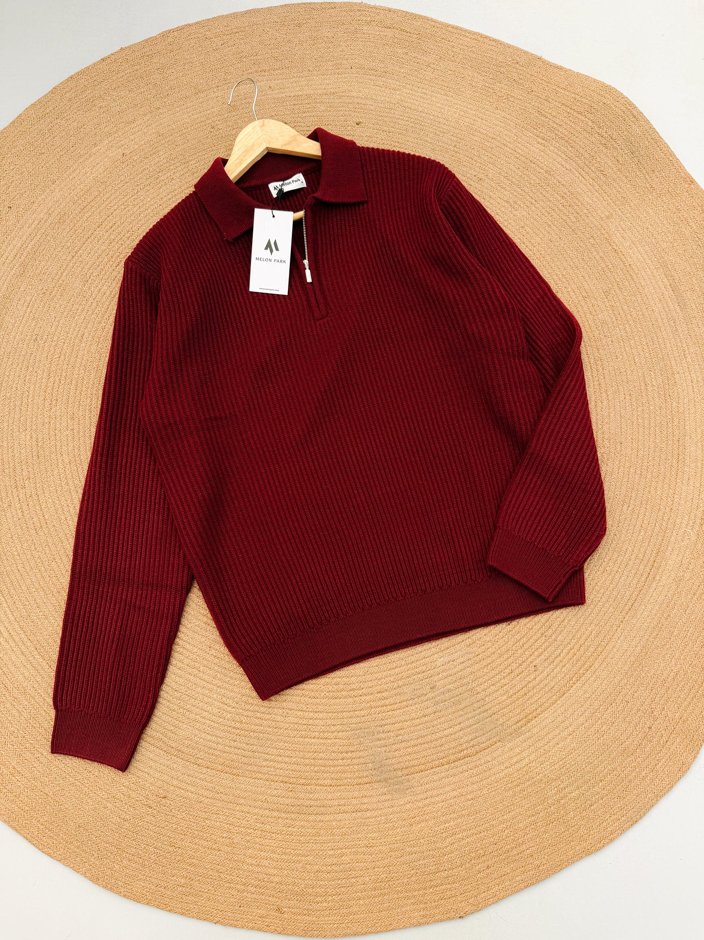 Rich Sweater Polo - Maroon