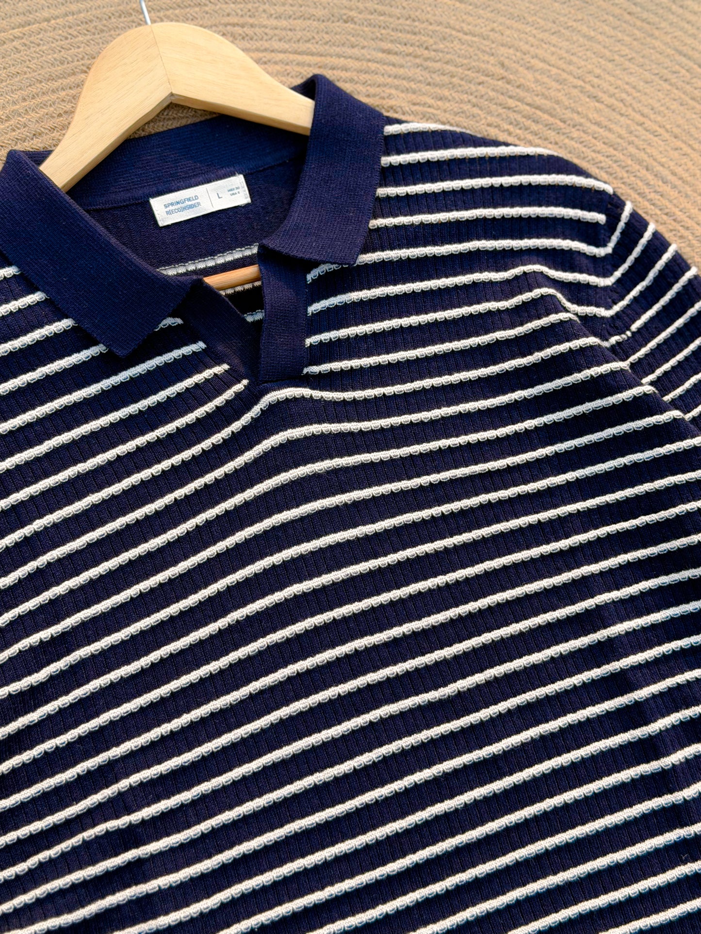 Cabana Knitted Polo - Navy Blue