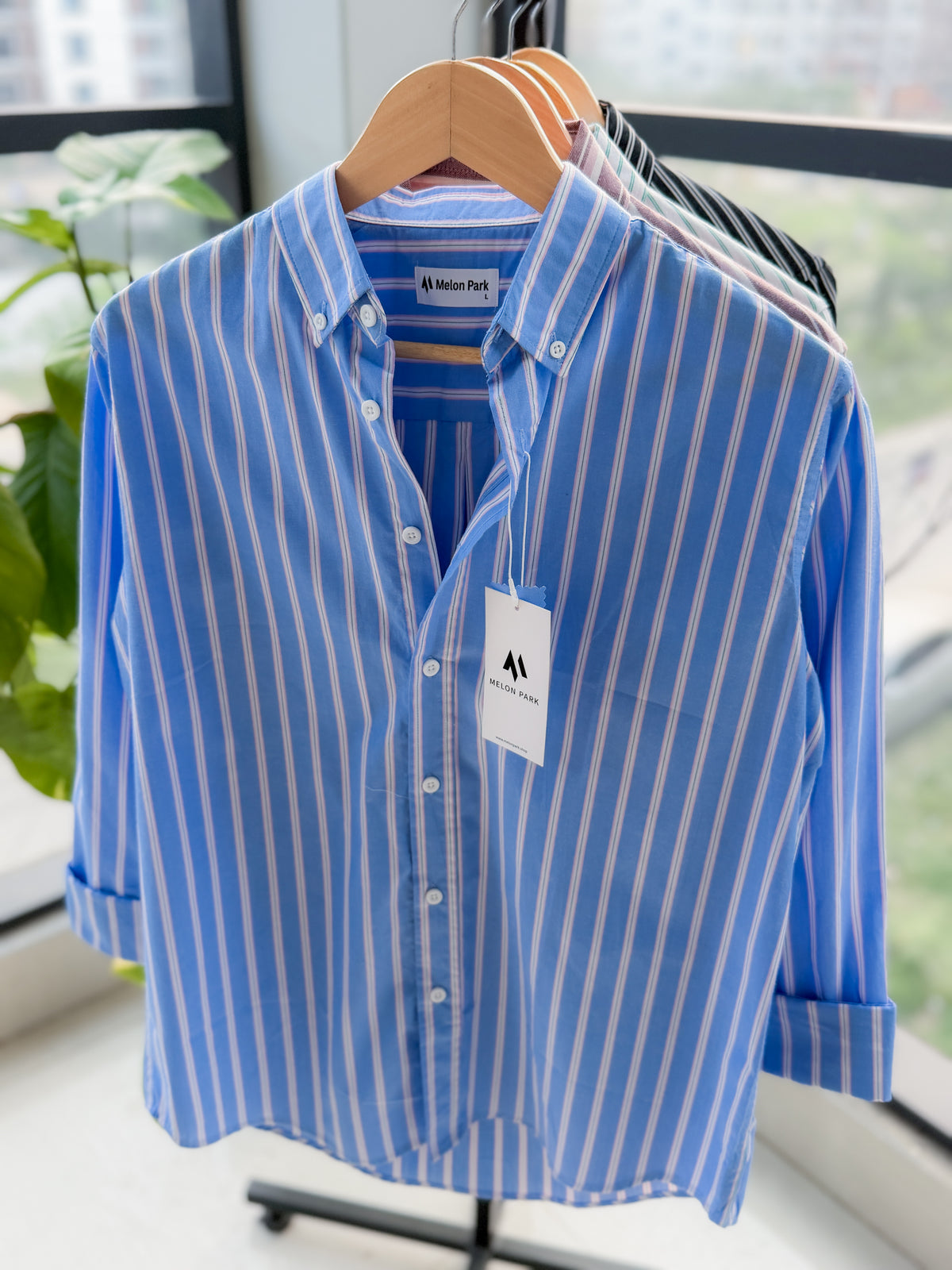 Gentle stripe shirt - Blue Orchid