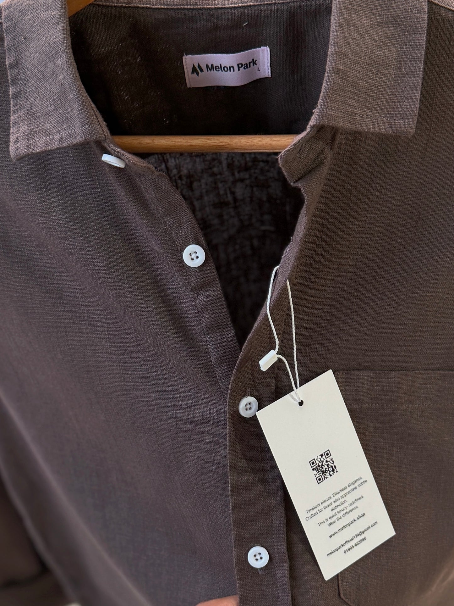 Drop-shoulder boxy shirt - Light Chocolate