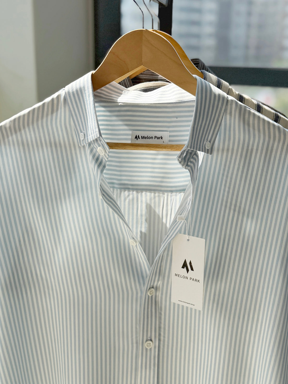 Gentle stripe shirt - Pacific Skyline