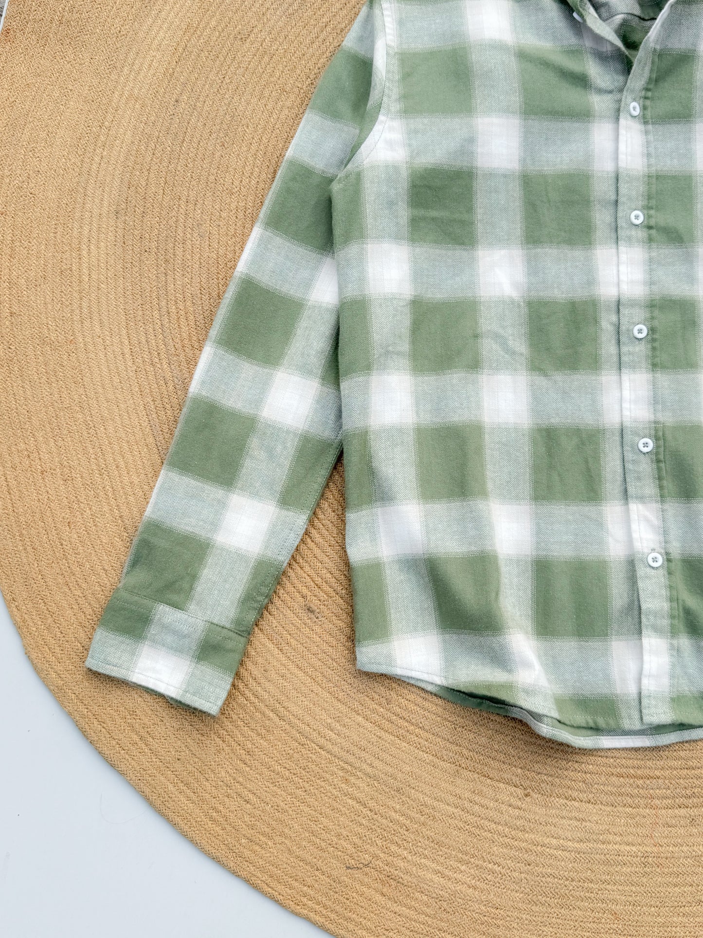 Gentle Check shirt - Macha Mist