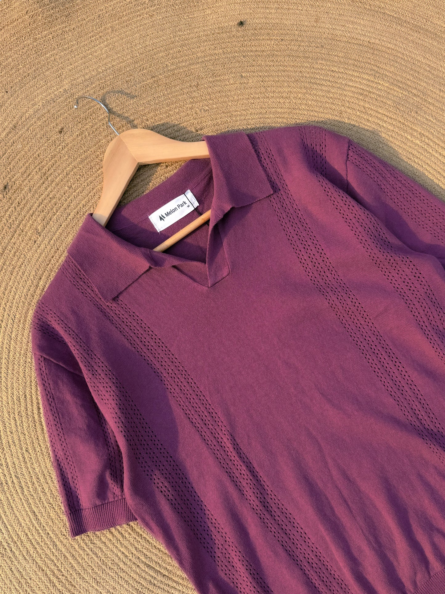 Gentle Breeze Knit Polo - Plum