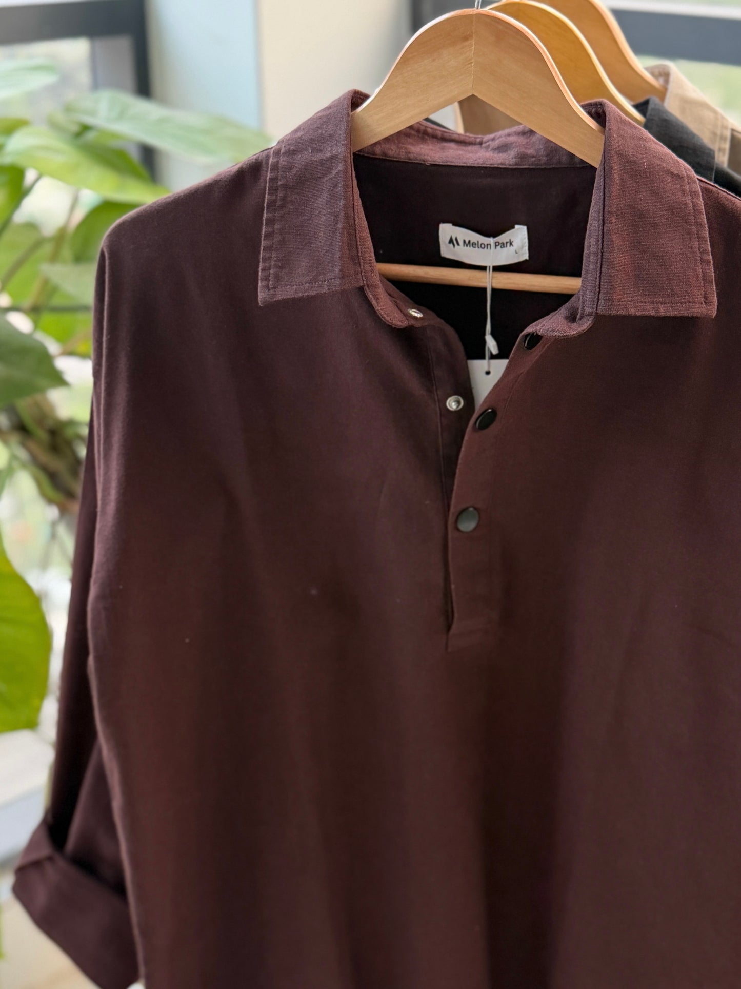 Fine Henley shirt - Chocolate