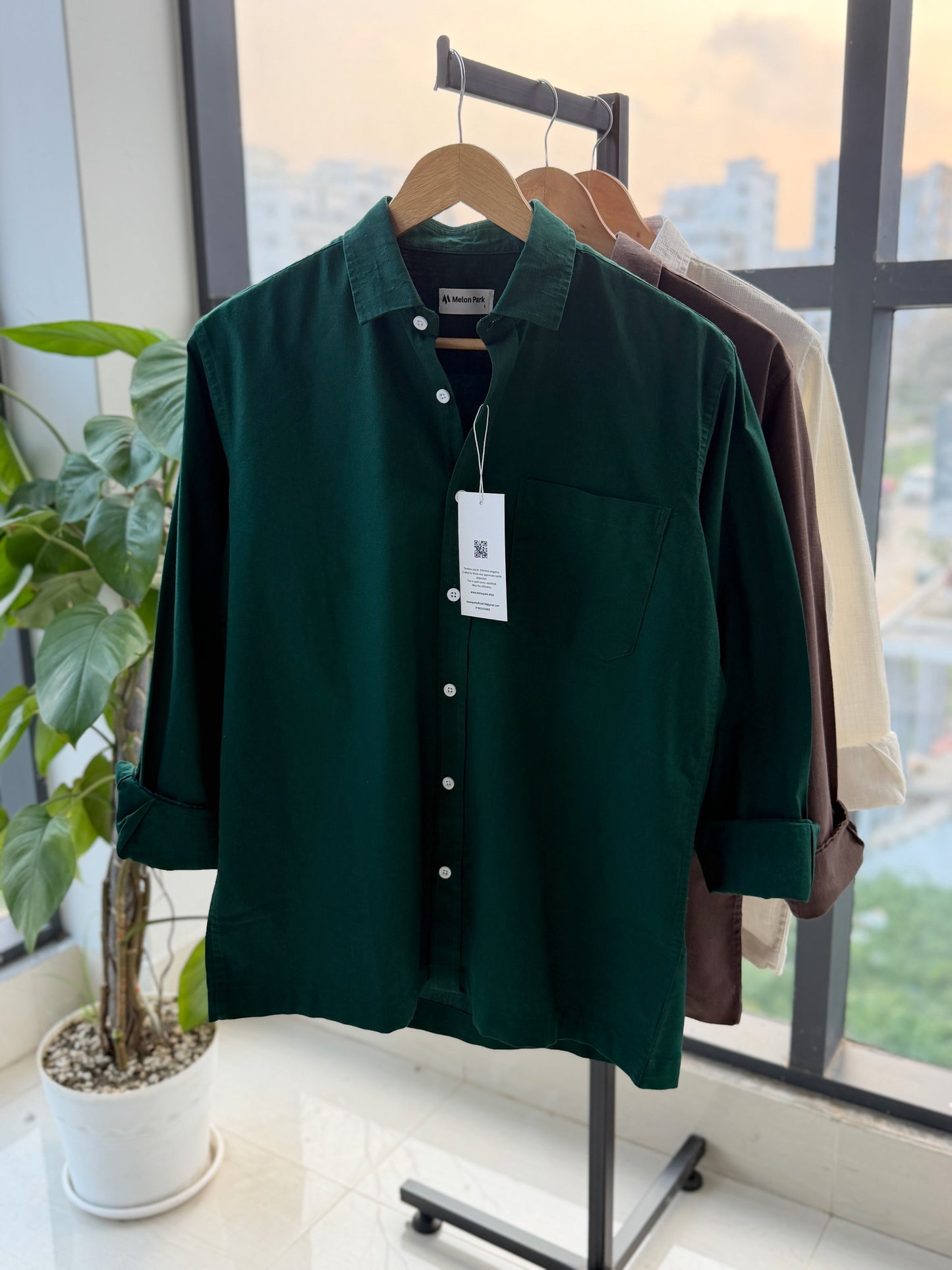 Drop-shoulder boxy shirt - Green
