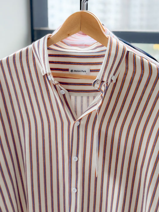 Gentle stripe shirt - Coastline Ochre