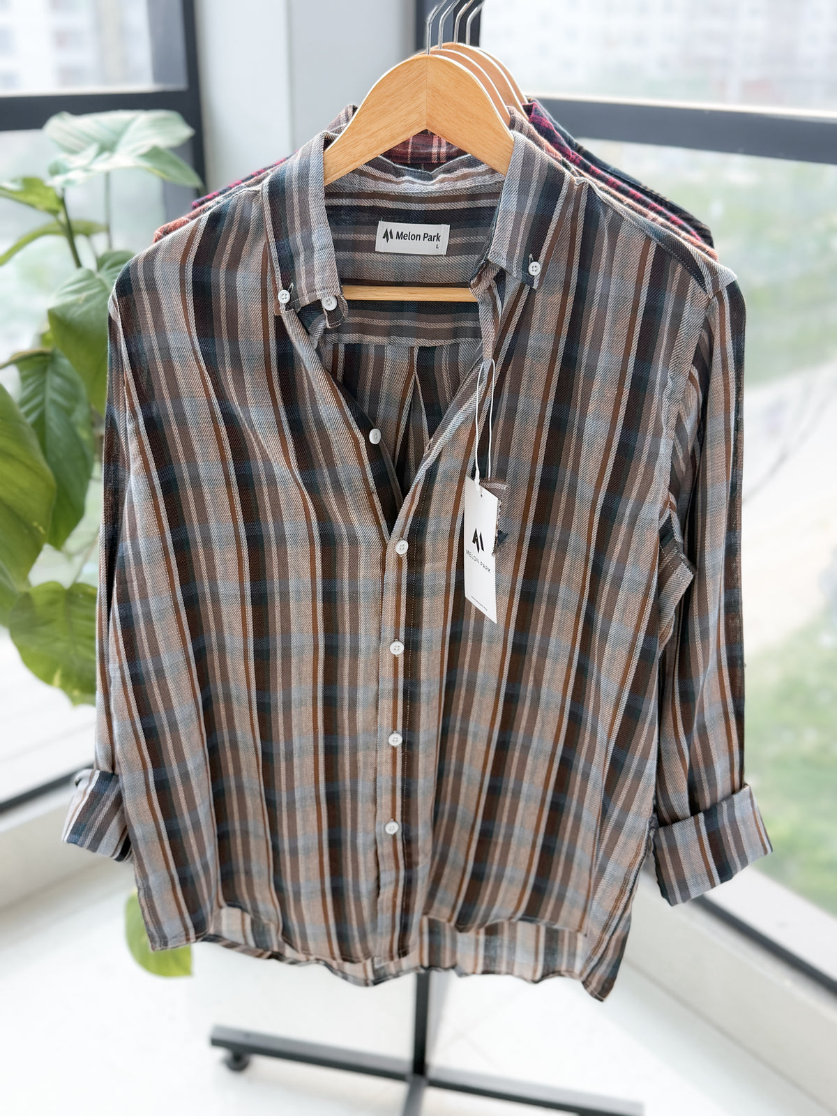 Gentle stripe shirt - Highland Fog