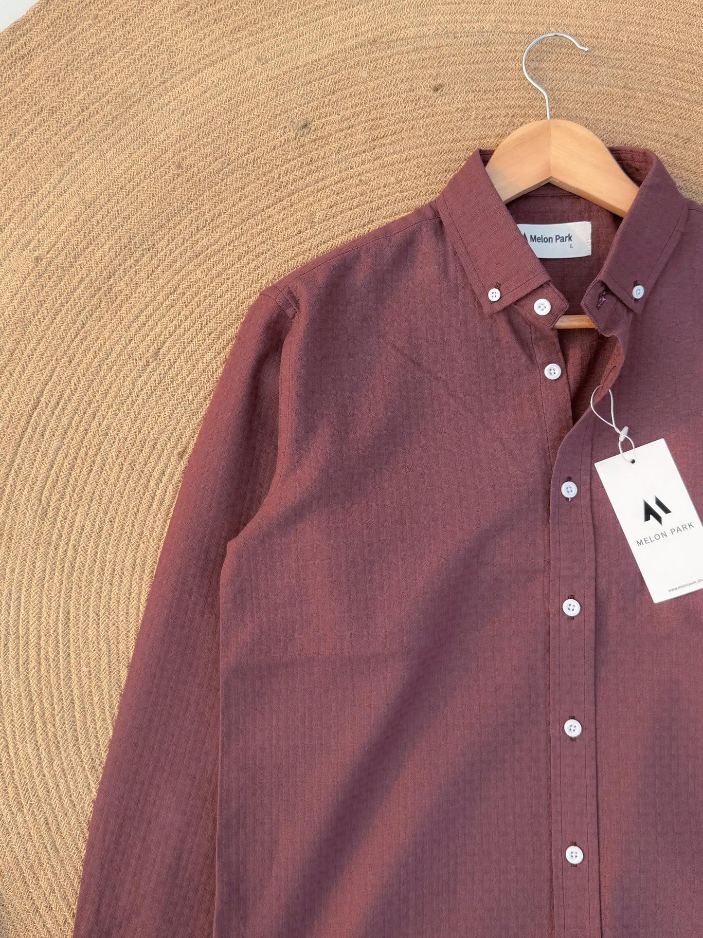 Classic full sleeve shirt - Textured Mulberry