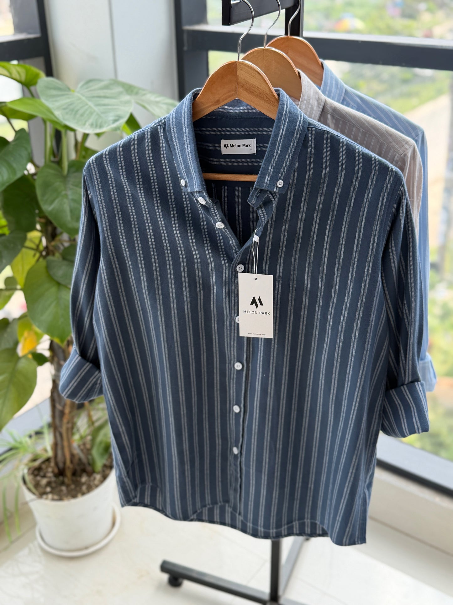 Gentle stripe shirt - Sailor slate