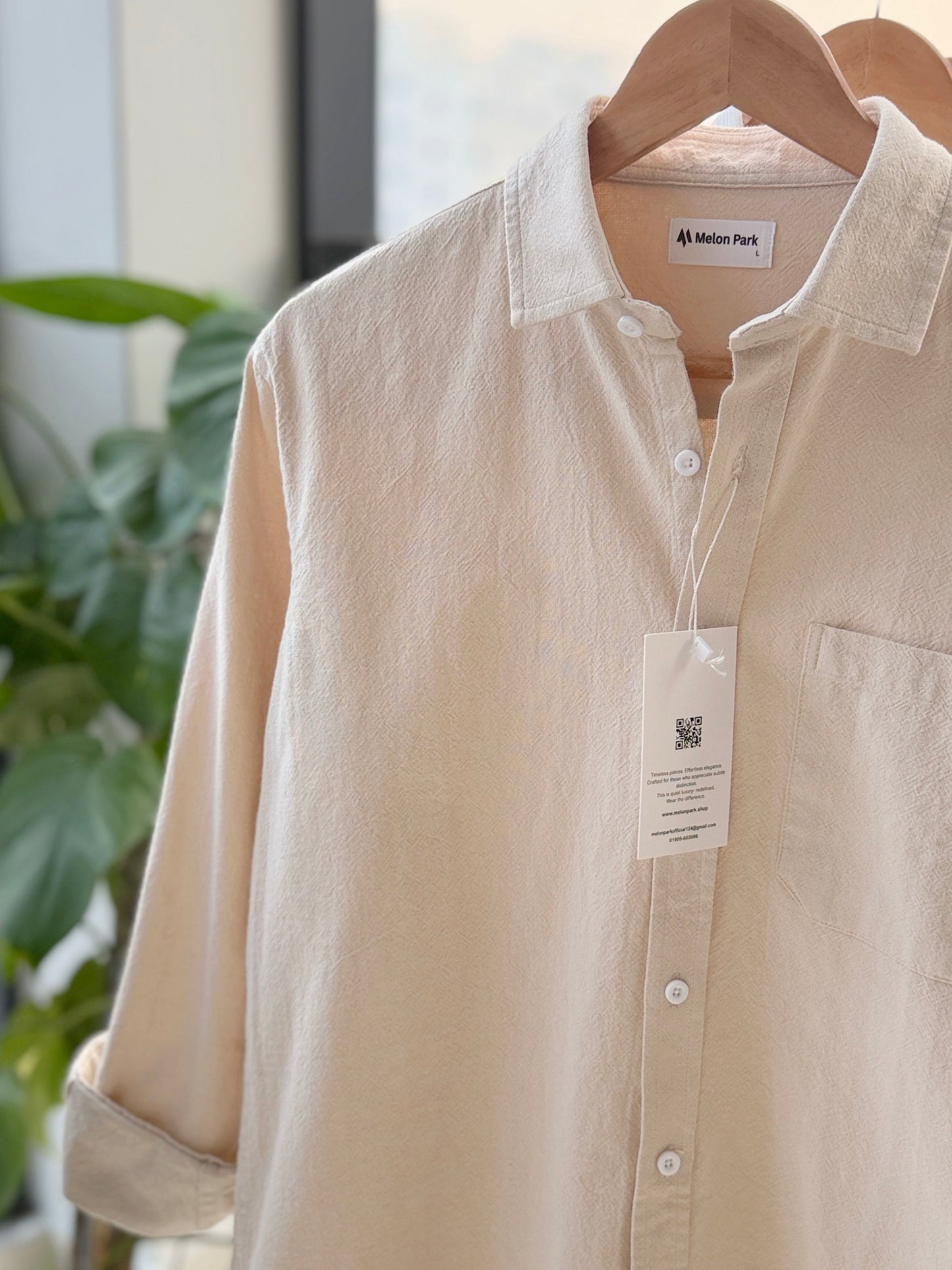 Drop-shoulder boxy shirt - Off White