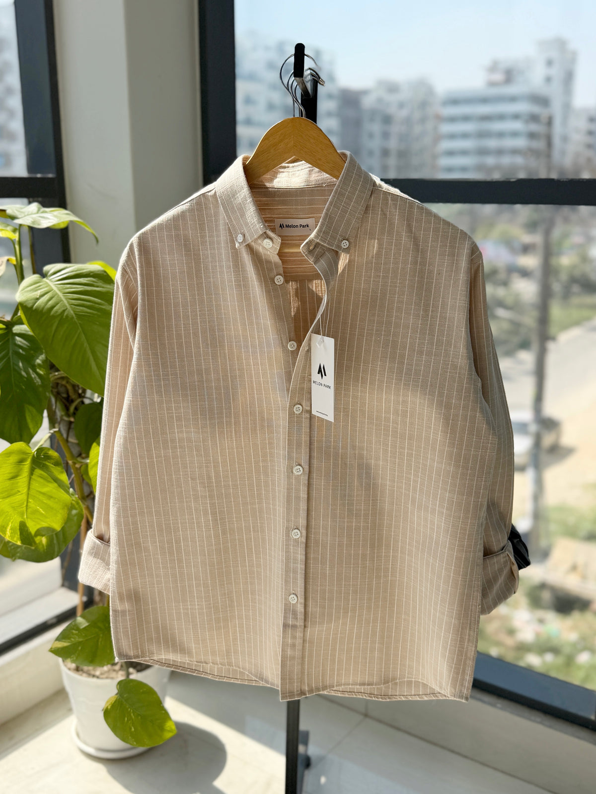 Gentle stripe shirt - Sunlit Dune