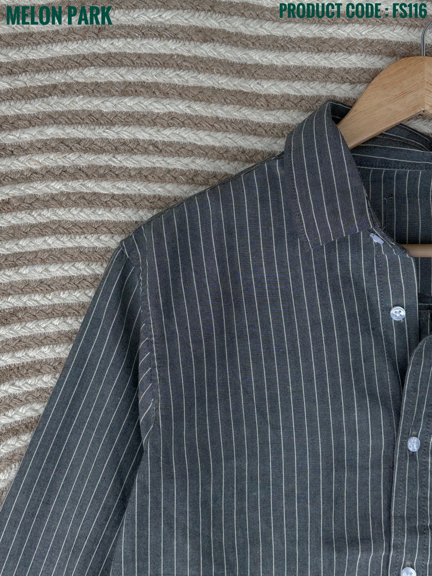 Gentle stripe shirt - Grey moss | FS116