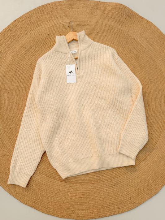 Classic Knitted Sweater - Soft Beige