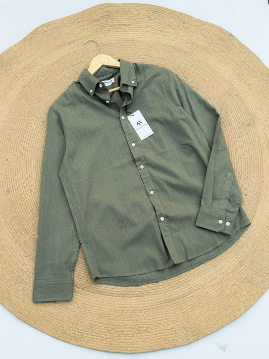 Signature Remi cotton shirt - Olive