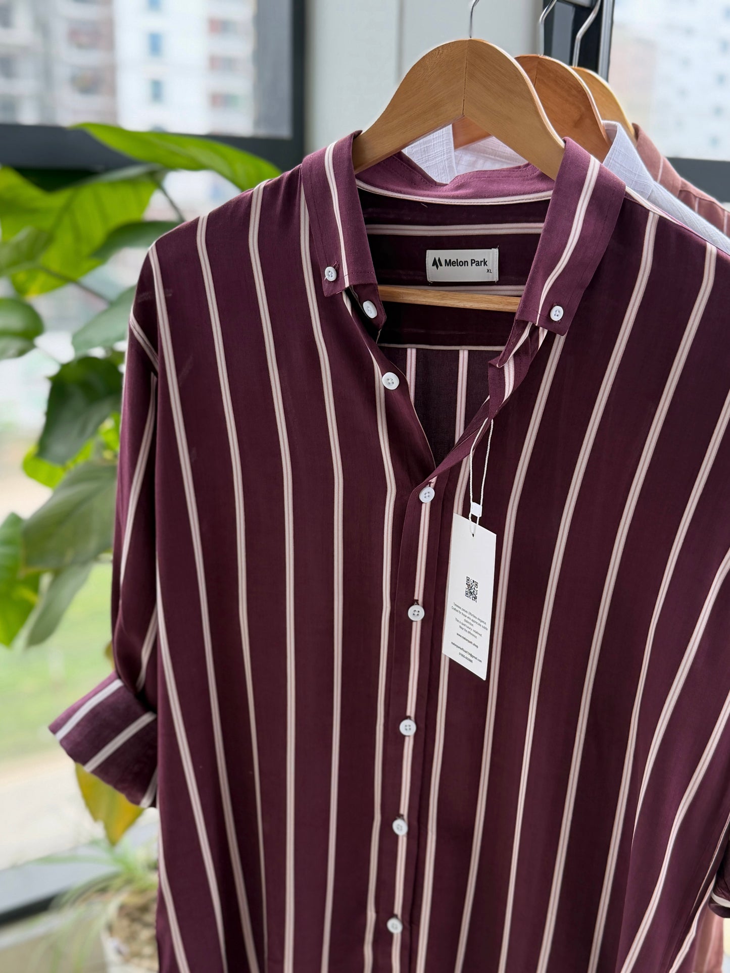 Gentle stripe shirt - Wine stripe