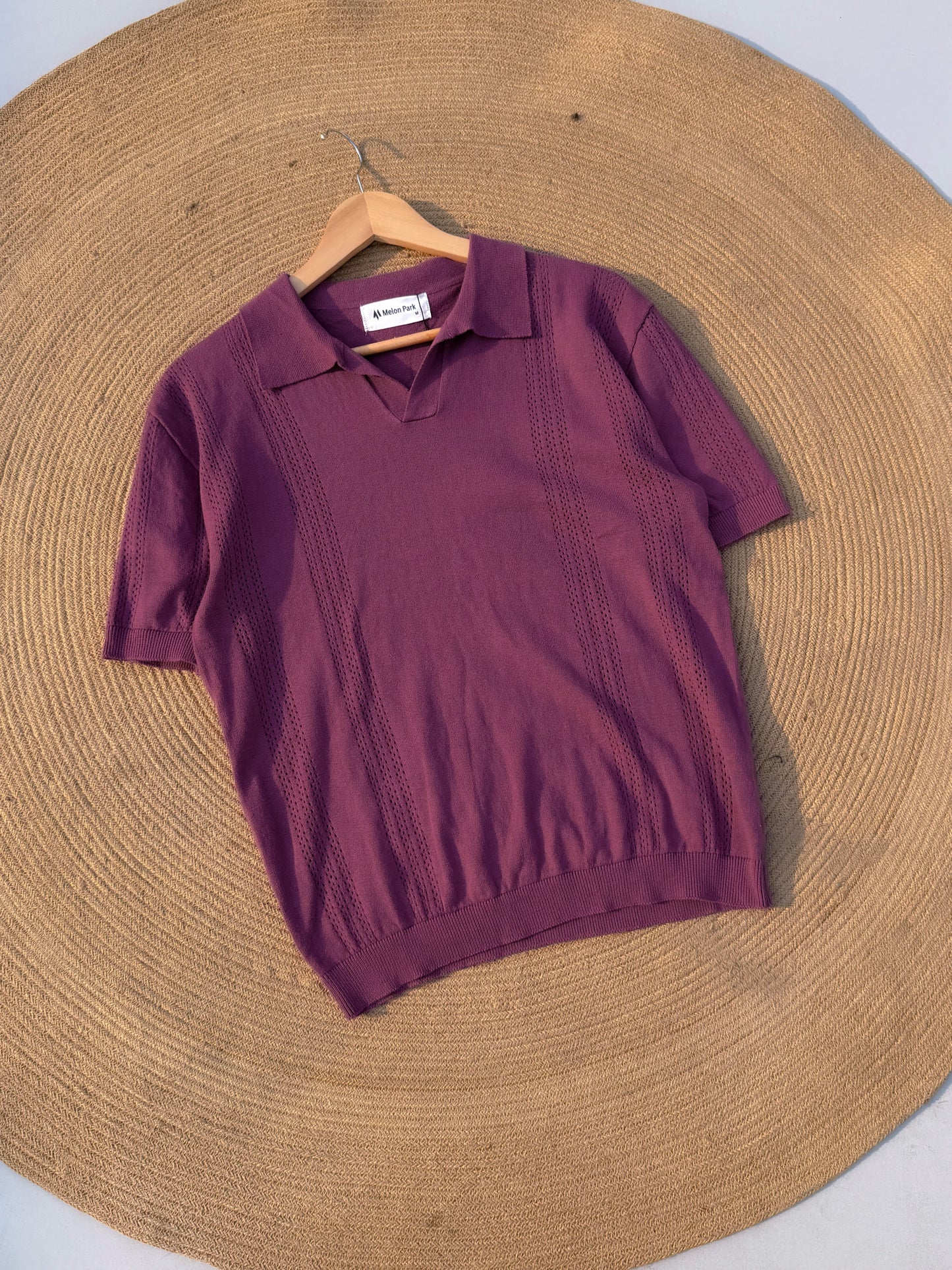 Gentle Breeze Knit Polo - Plum