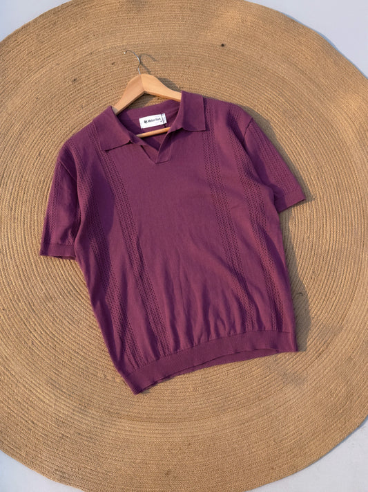 Gentle Breeze Knit Polo - Plum