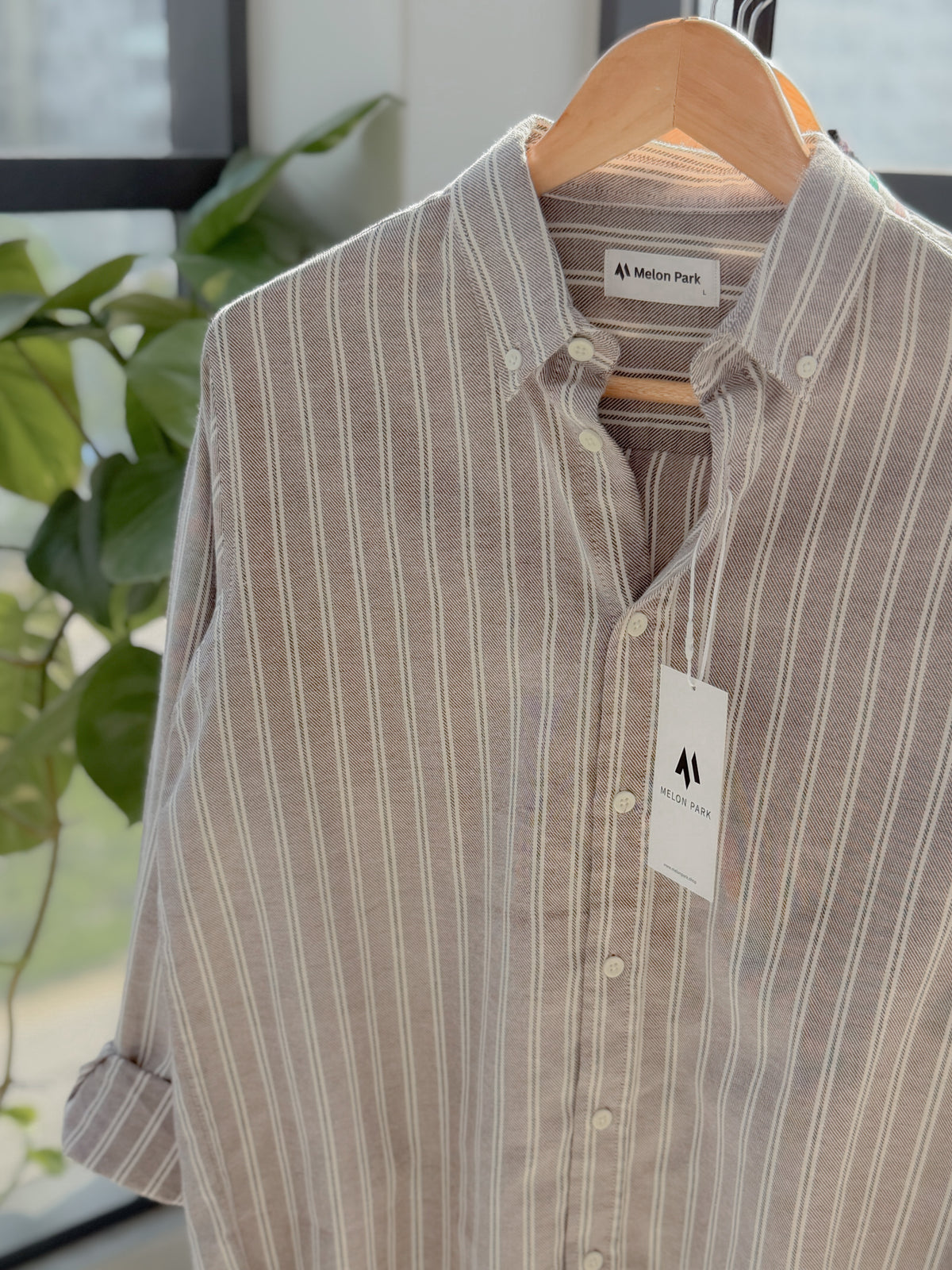 Gentle stripe shirt - Sandstone dune