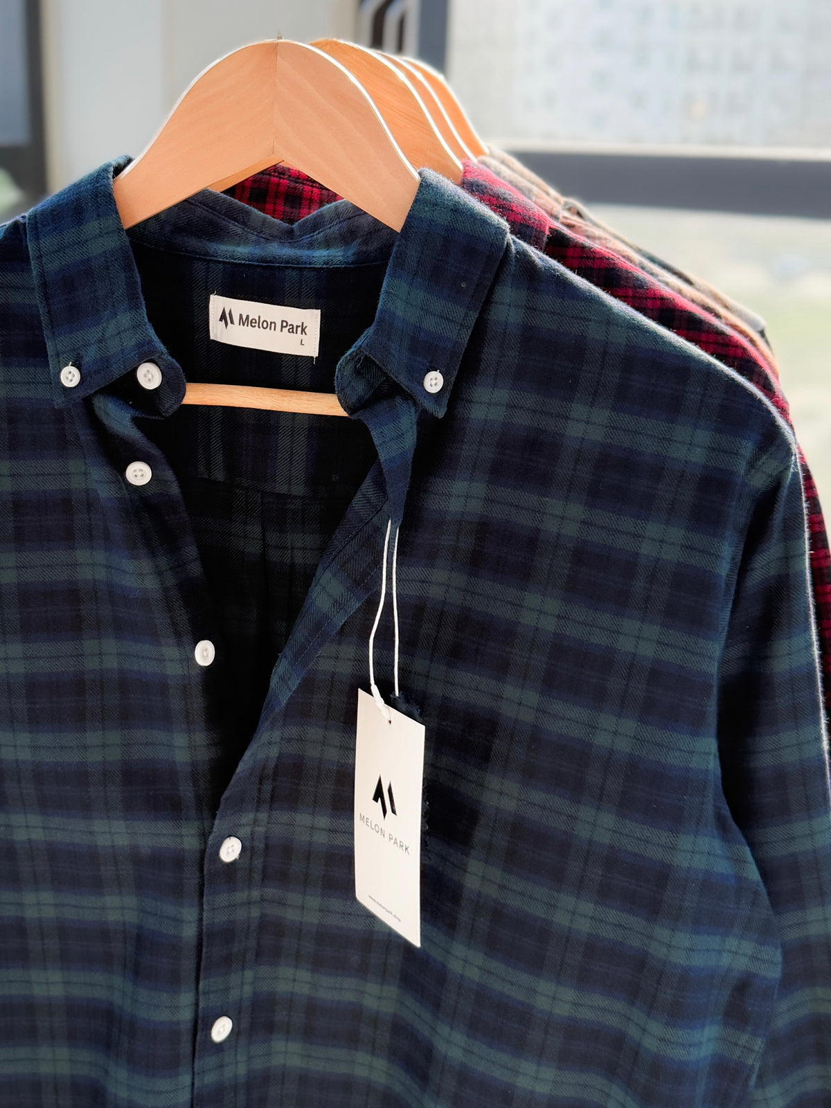 Gentle check shirt - Forest Emerald