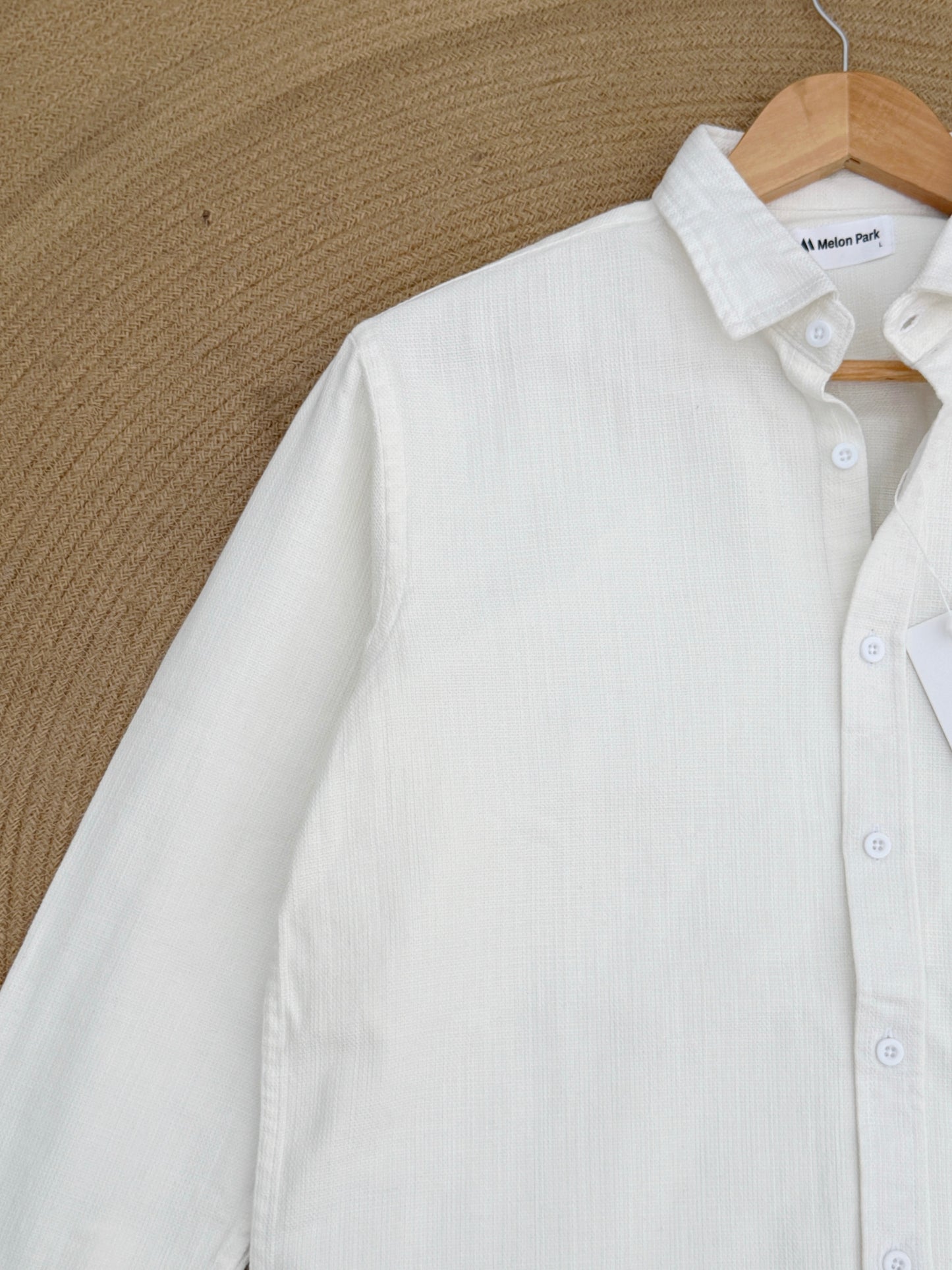 Drop-shoulder boxy shirt - White
