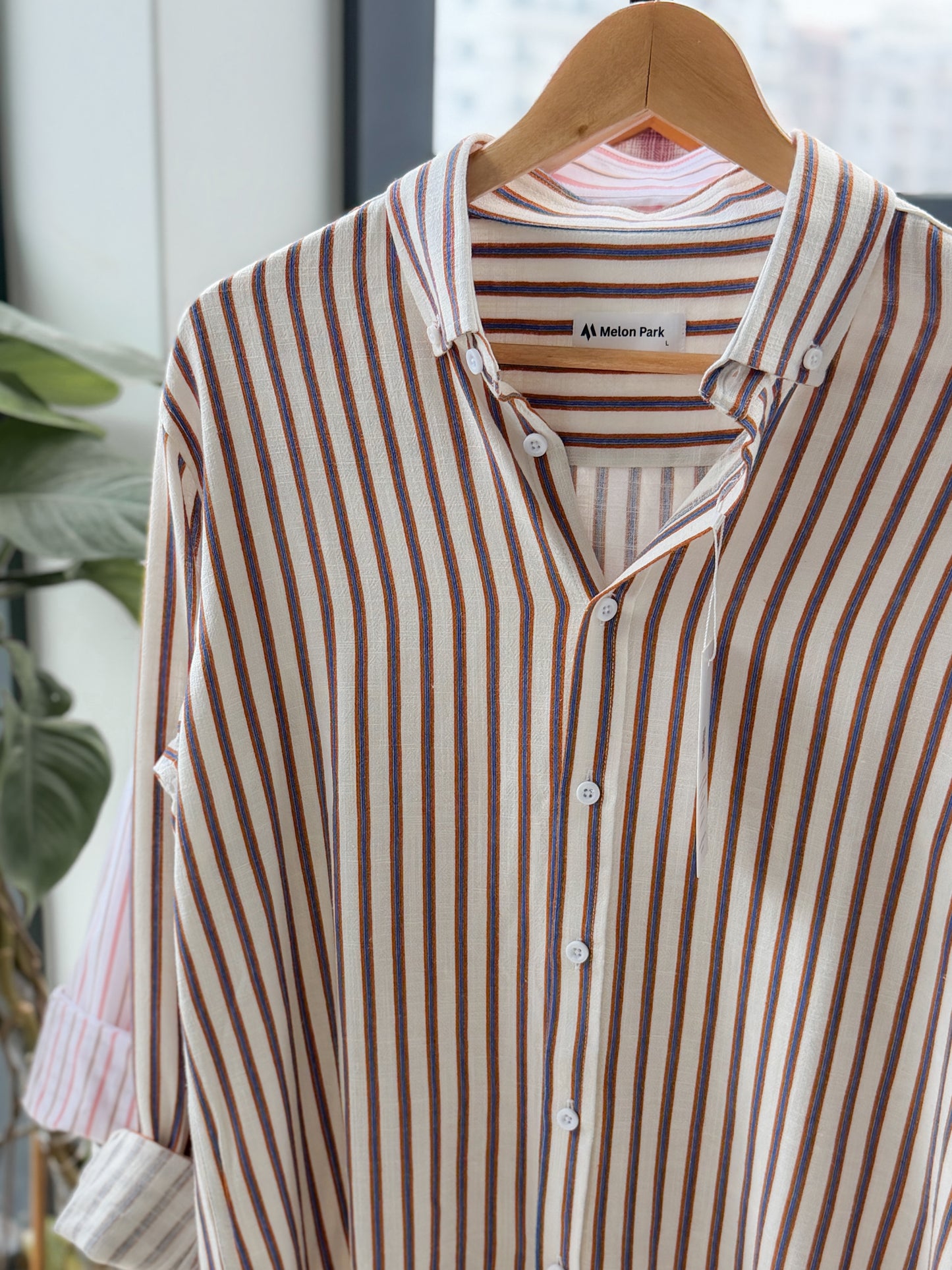 Gentle stripe shirt - Coastline Ochre