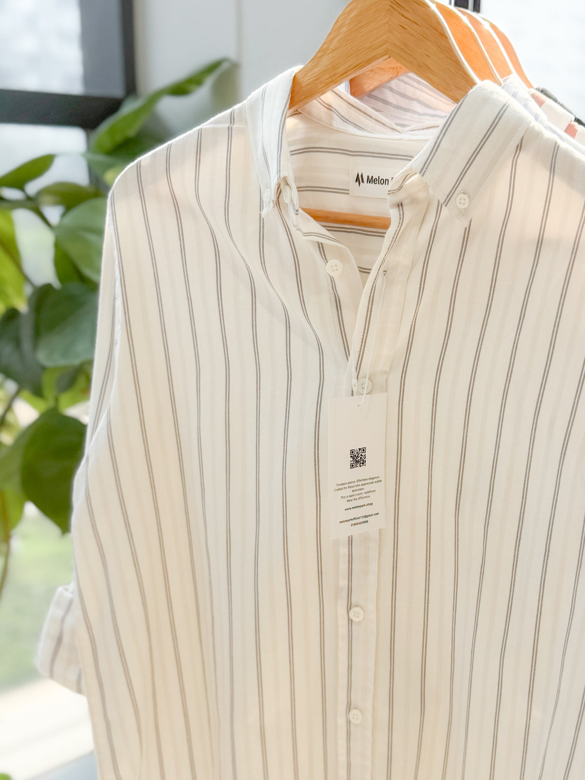 Gentle stripe shirt - Parchment Trace