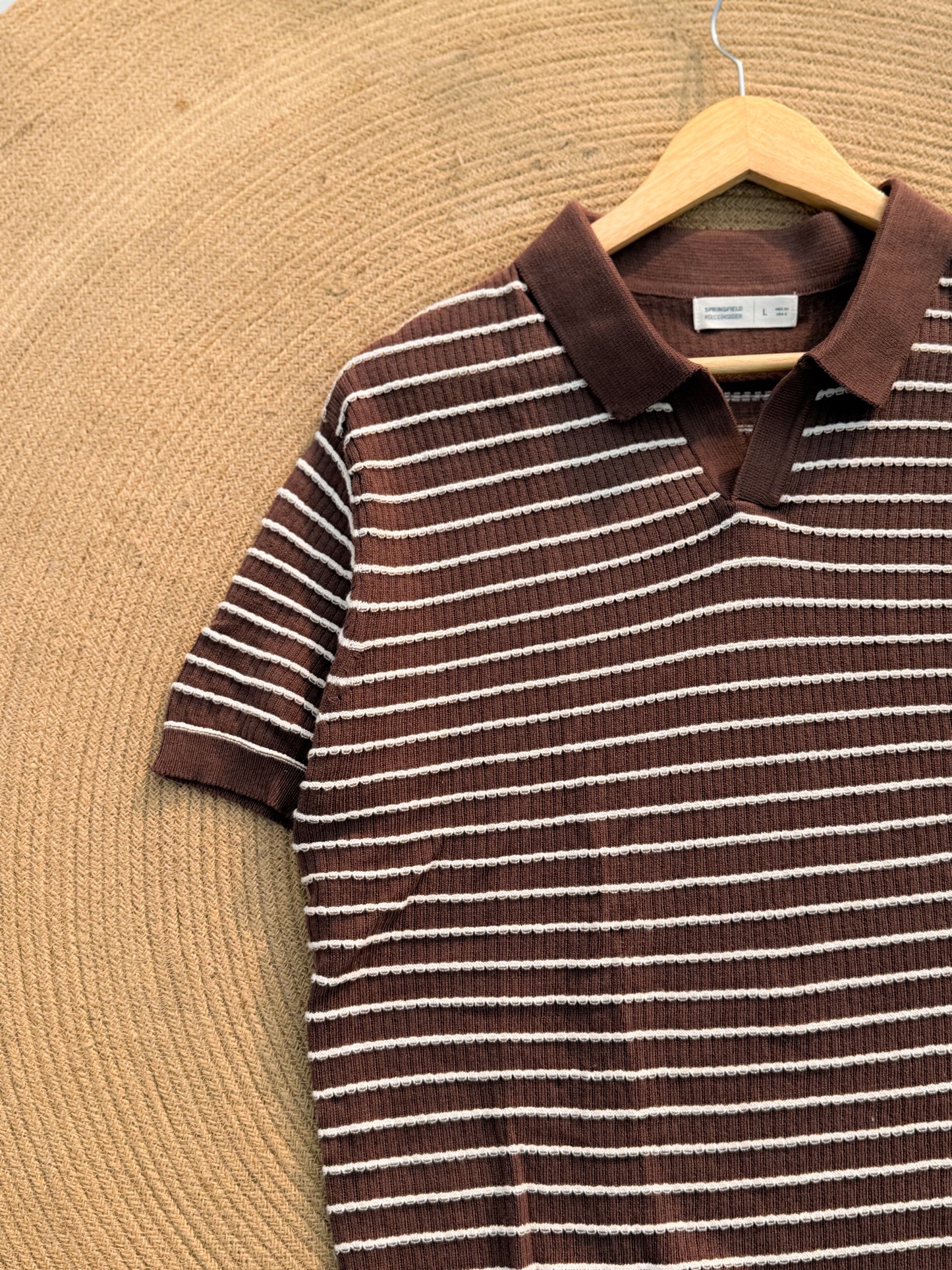 Cabana Knitted Polo - Chocolate