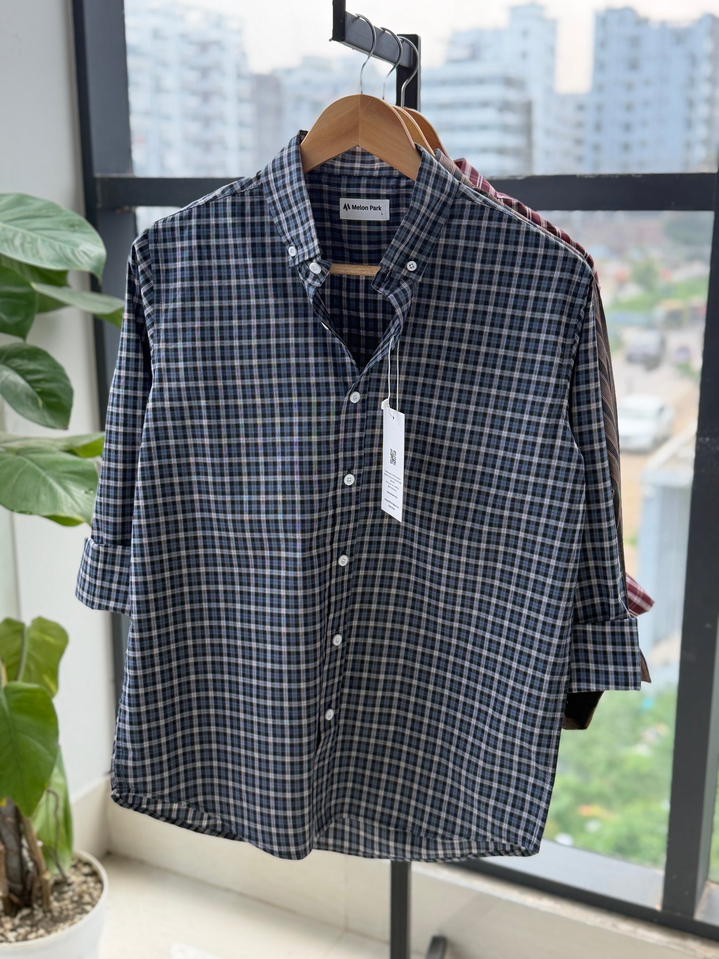 Gentle check shirt - Nordic Twilight