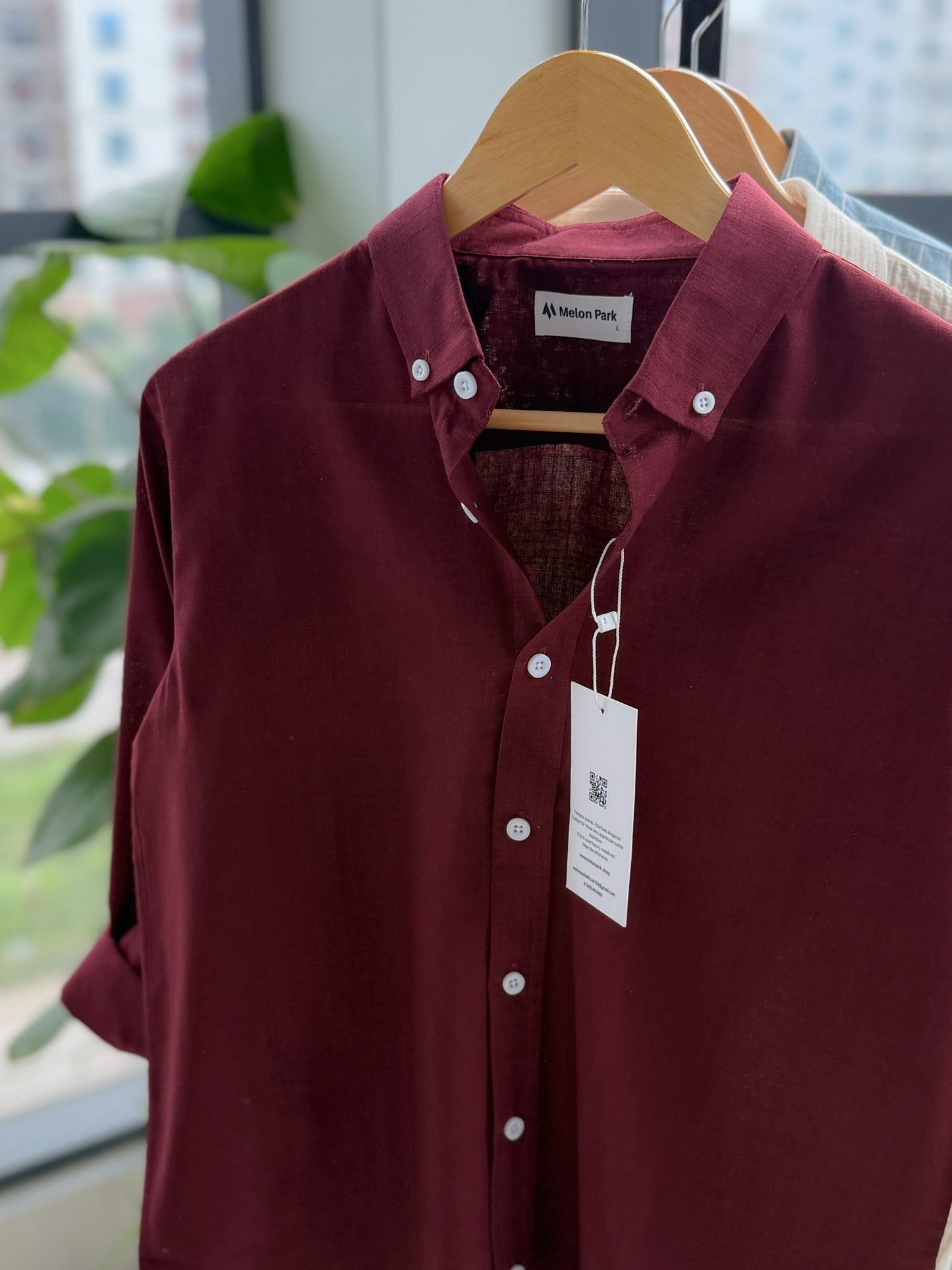 Signature Remi cotton shirt - Maroon