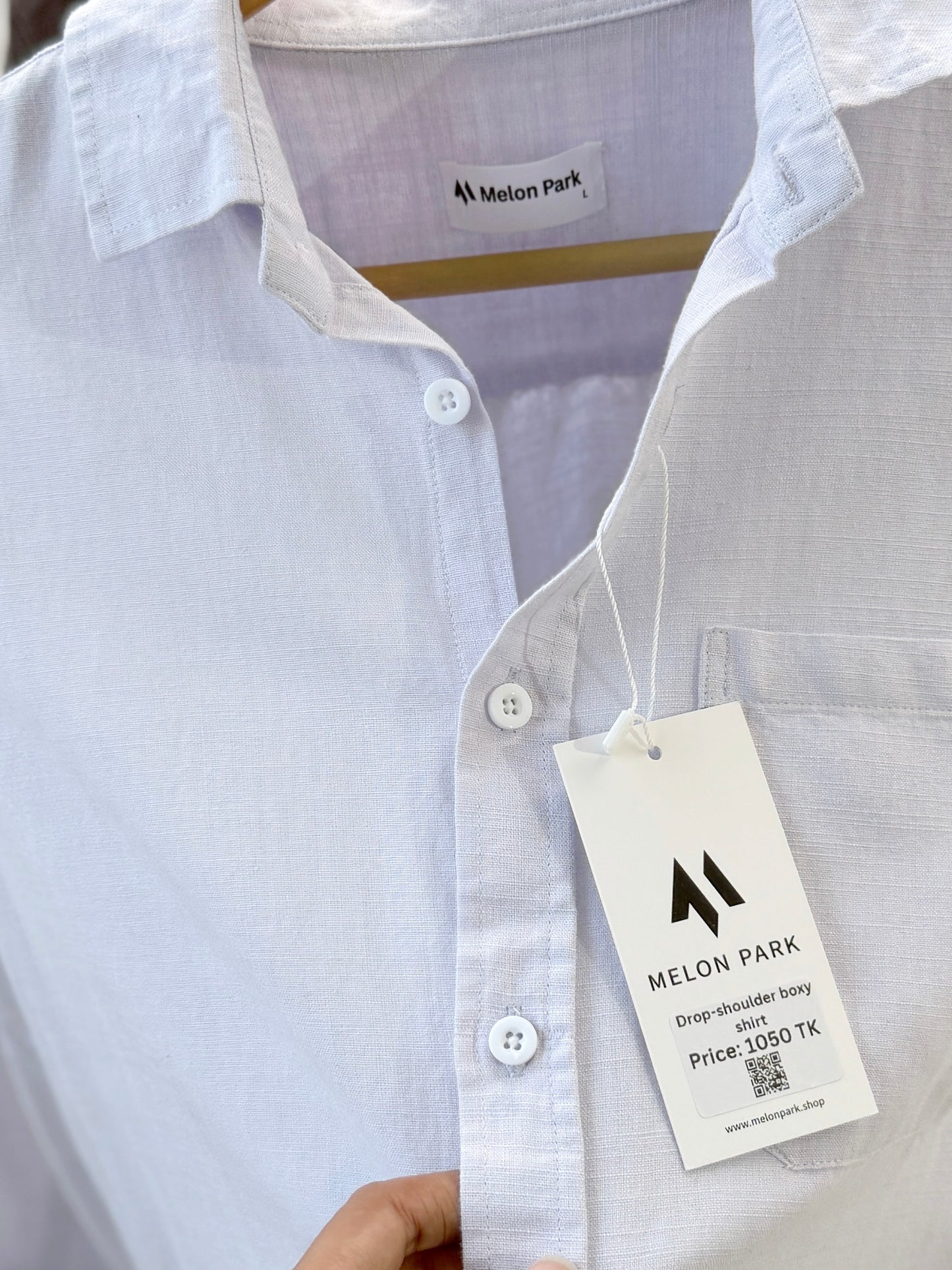 Drop-shoulder boxy shirt - Lavender