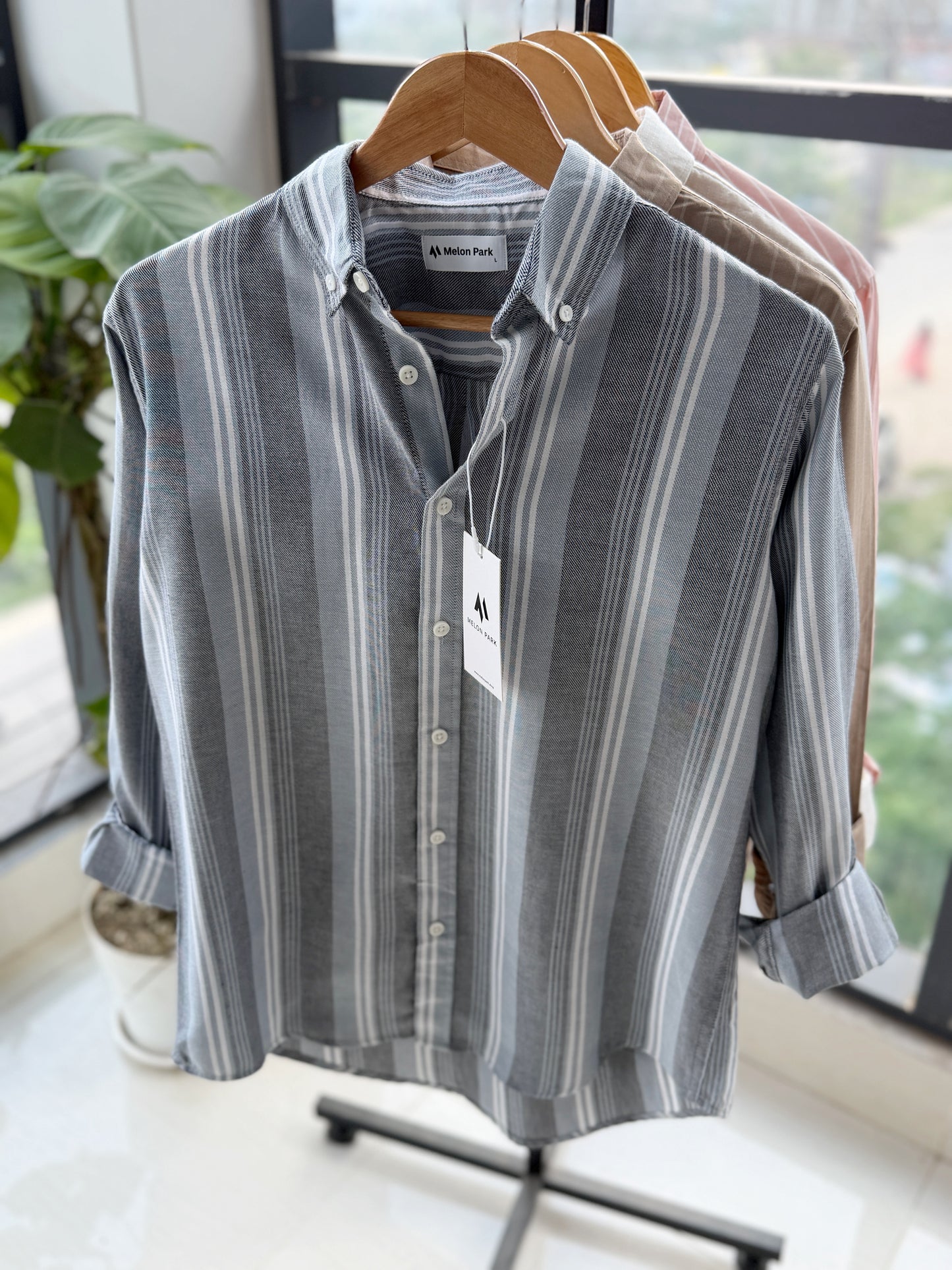 Gentle stripe shirt - Denim Mist
