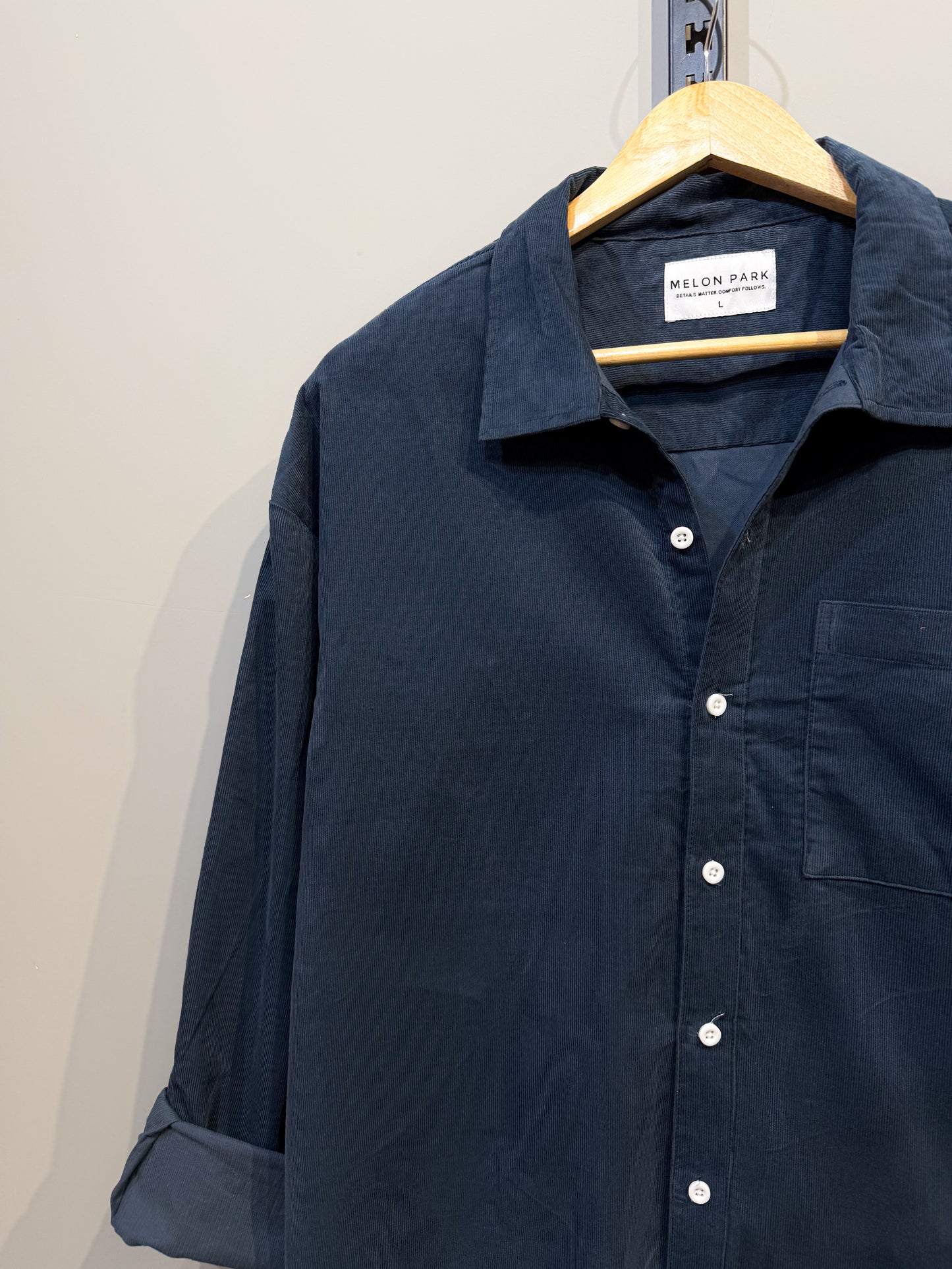 Corduroy Dropshoulder Shirt - Midnight Blue